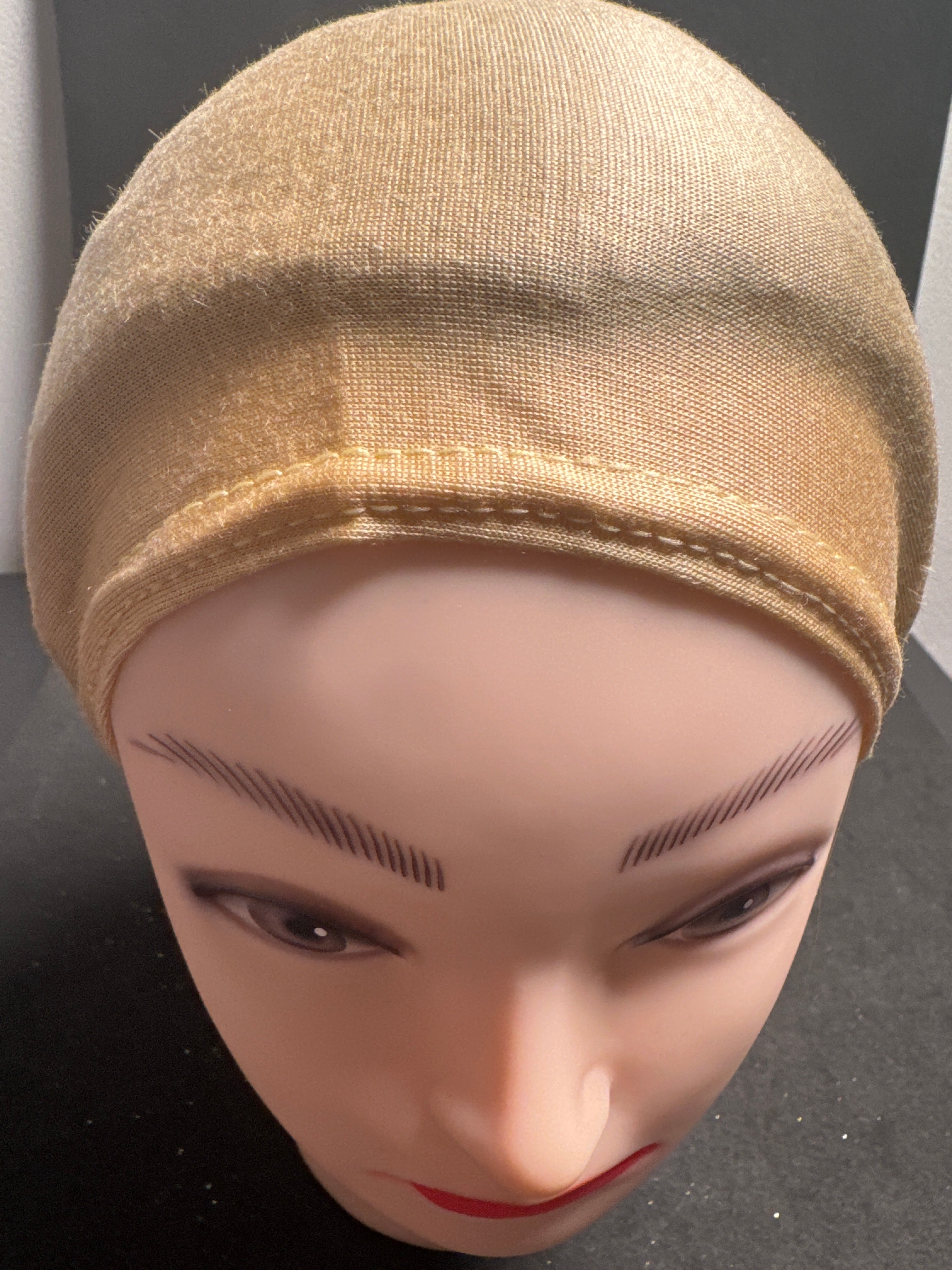 Cream jercy fabric hijab cap HC43