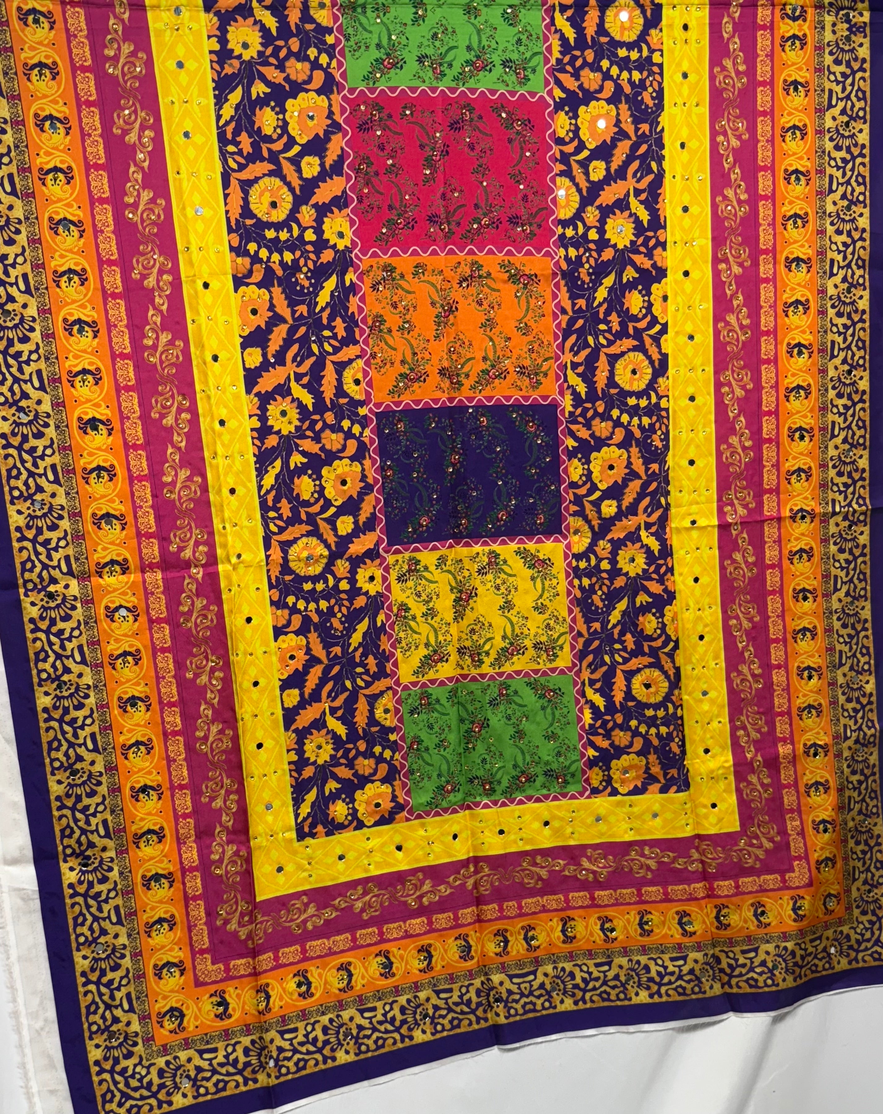 Silk Multi Colour Dupptta Sd27 By Areeba'S Couture