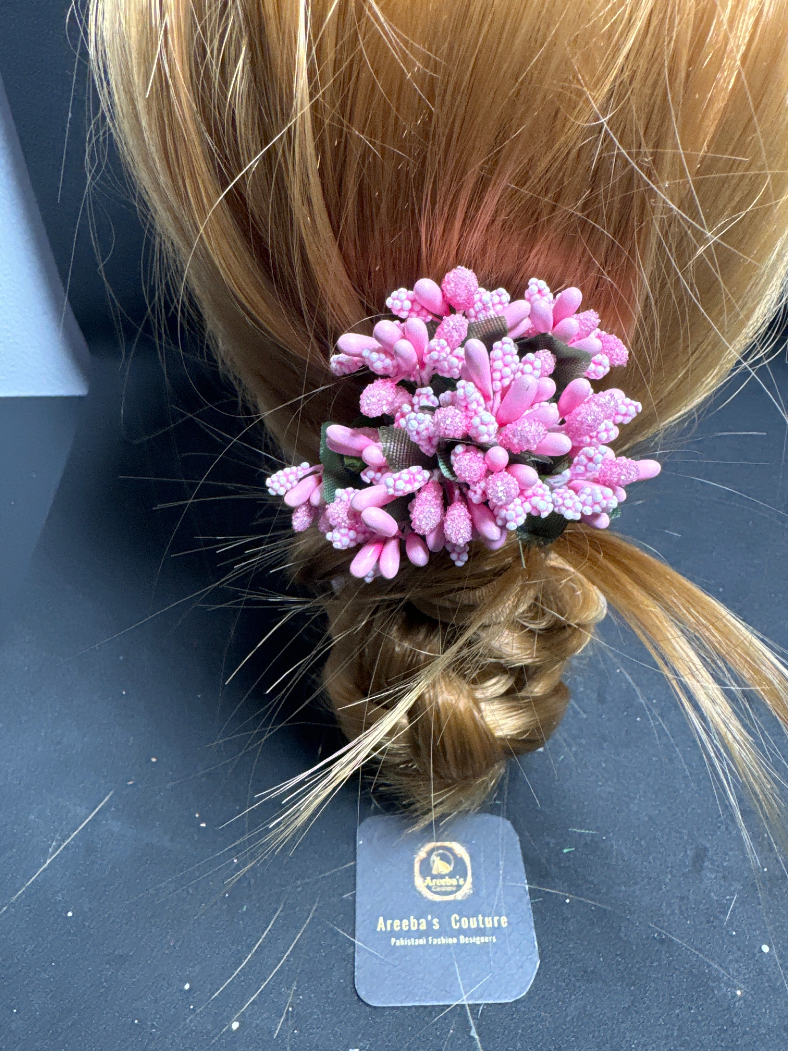 Flower hair pin in baby pink