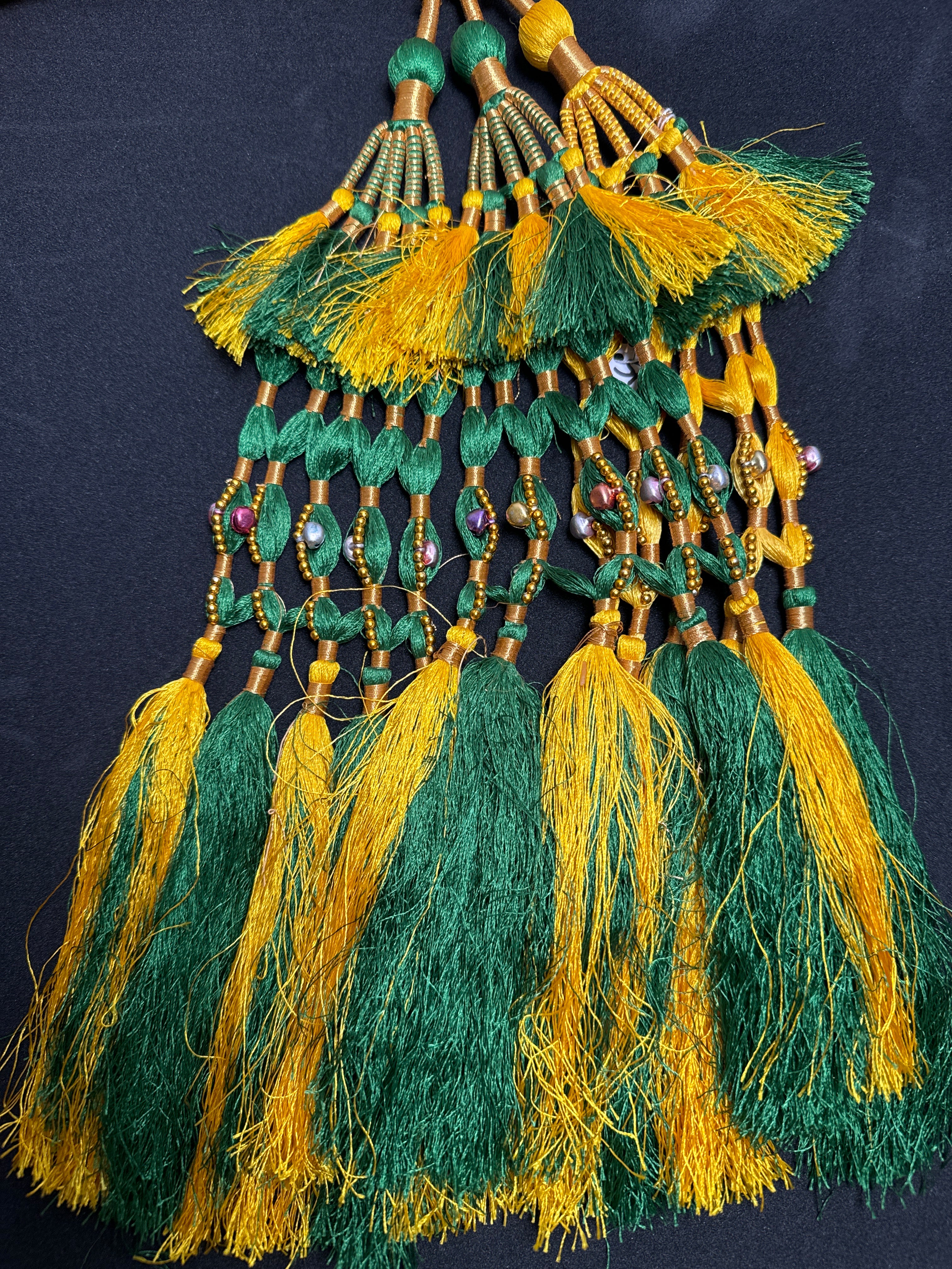 Yellow colour Parranda with  multi colours beads &  tassels  SP2