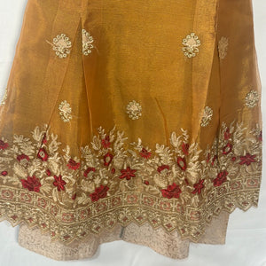 Girls dark gold top with Garara- Areeba's Couture