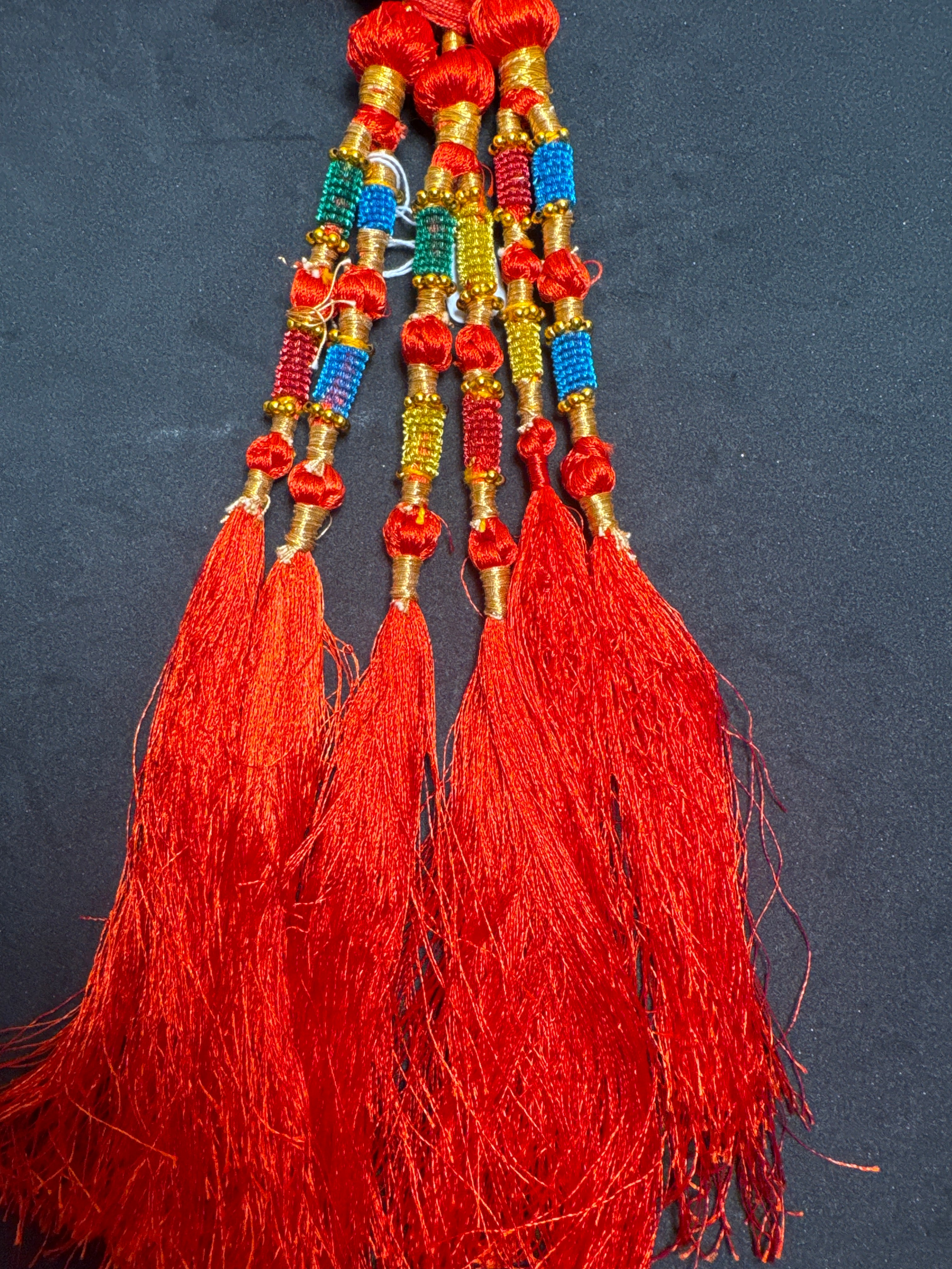 Red Parranda with multi beads in Red tassels  SP10