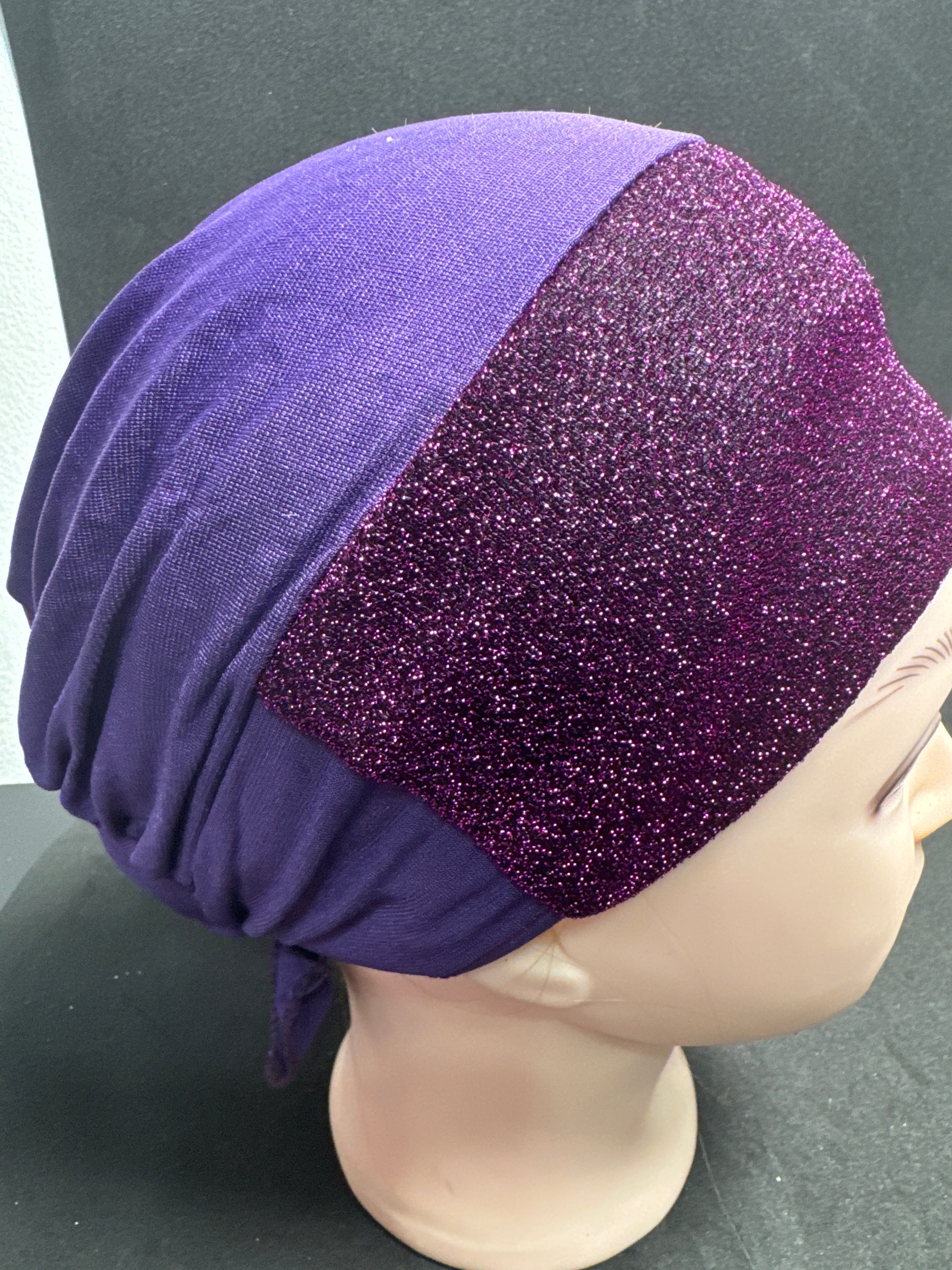 Premium Women Under Scarf Hijab TIE BACK Cap in purple colour HJP 4