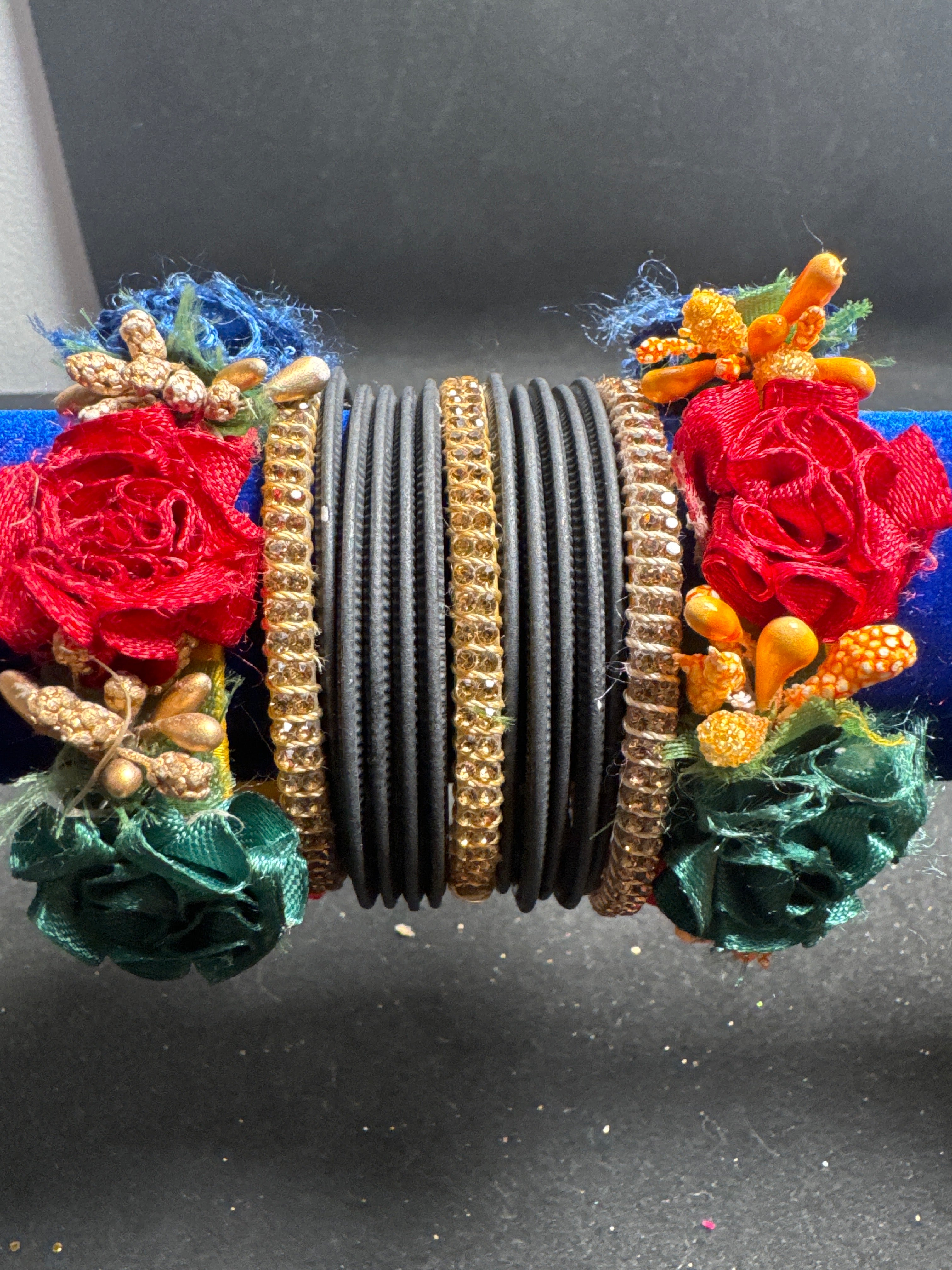 Black bangles with multi karay FB24