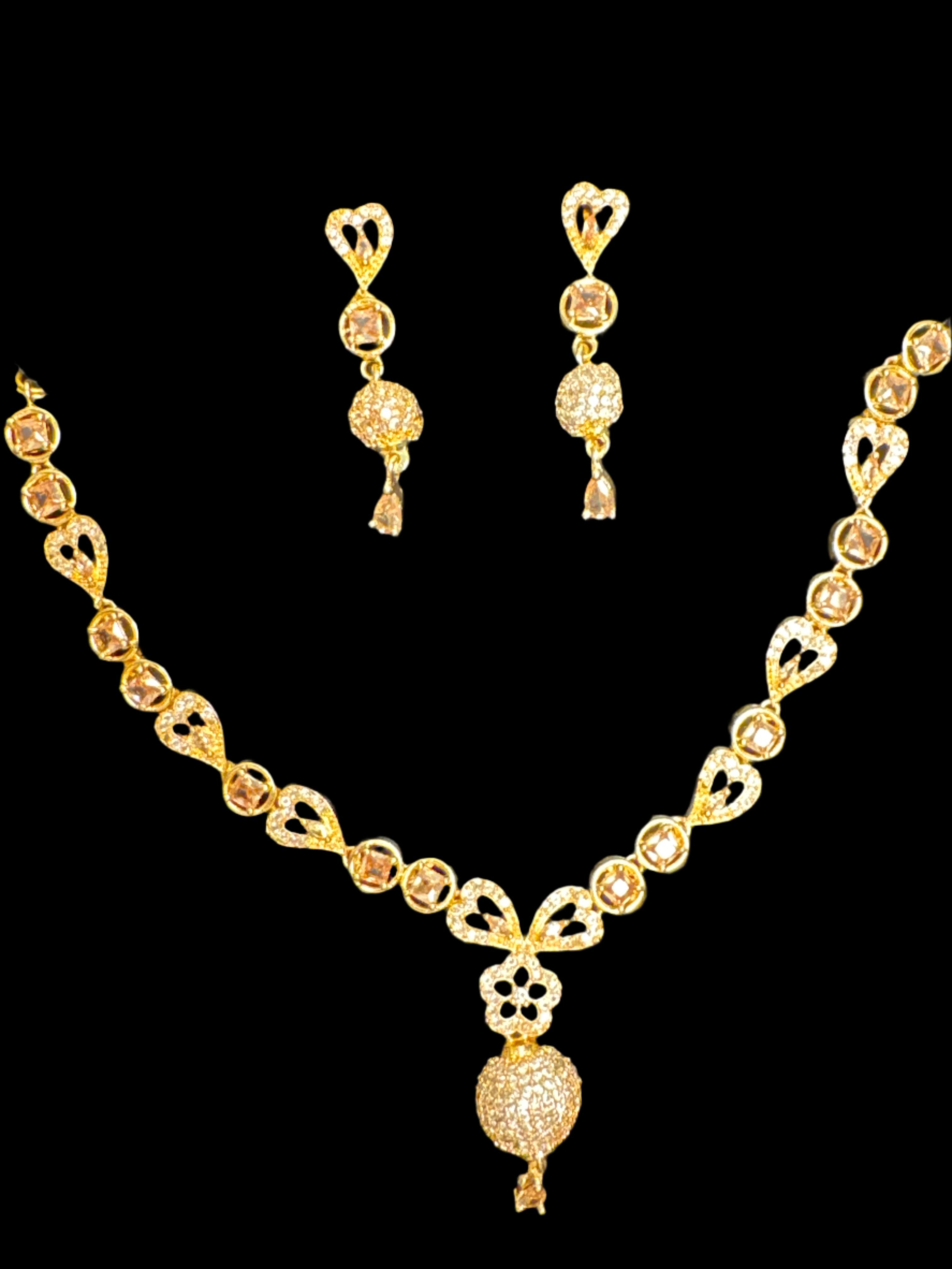 Golden Necklace and earring set - JS58