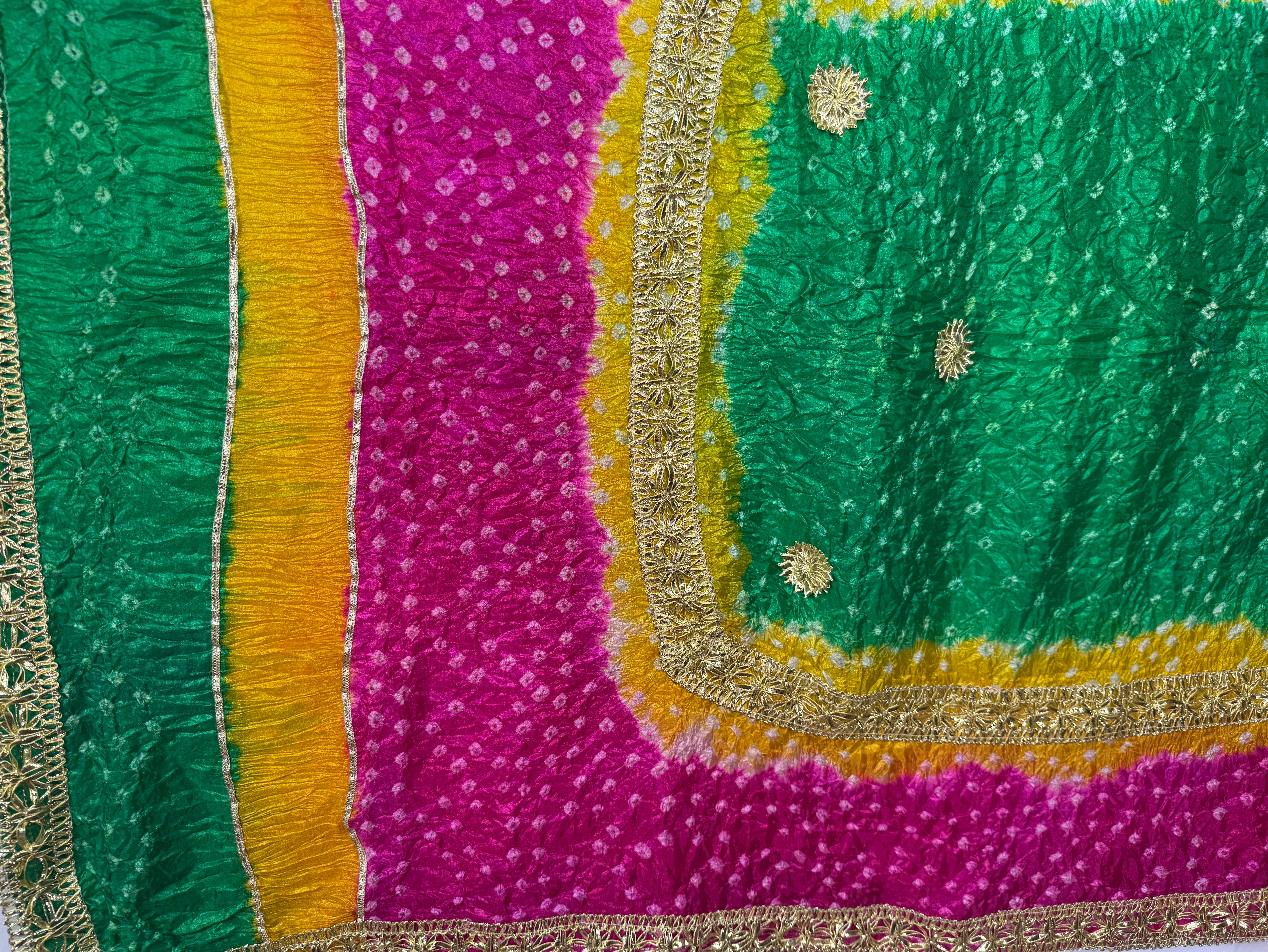 Dupptta Silk Chunri Multi Colour With Gotta Work Dcg-5