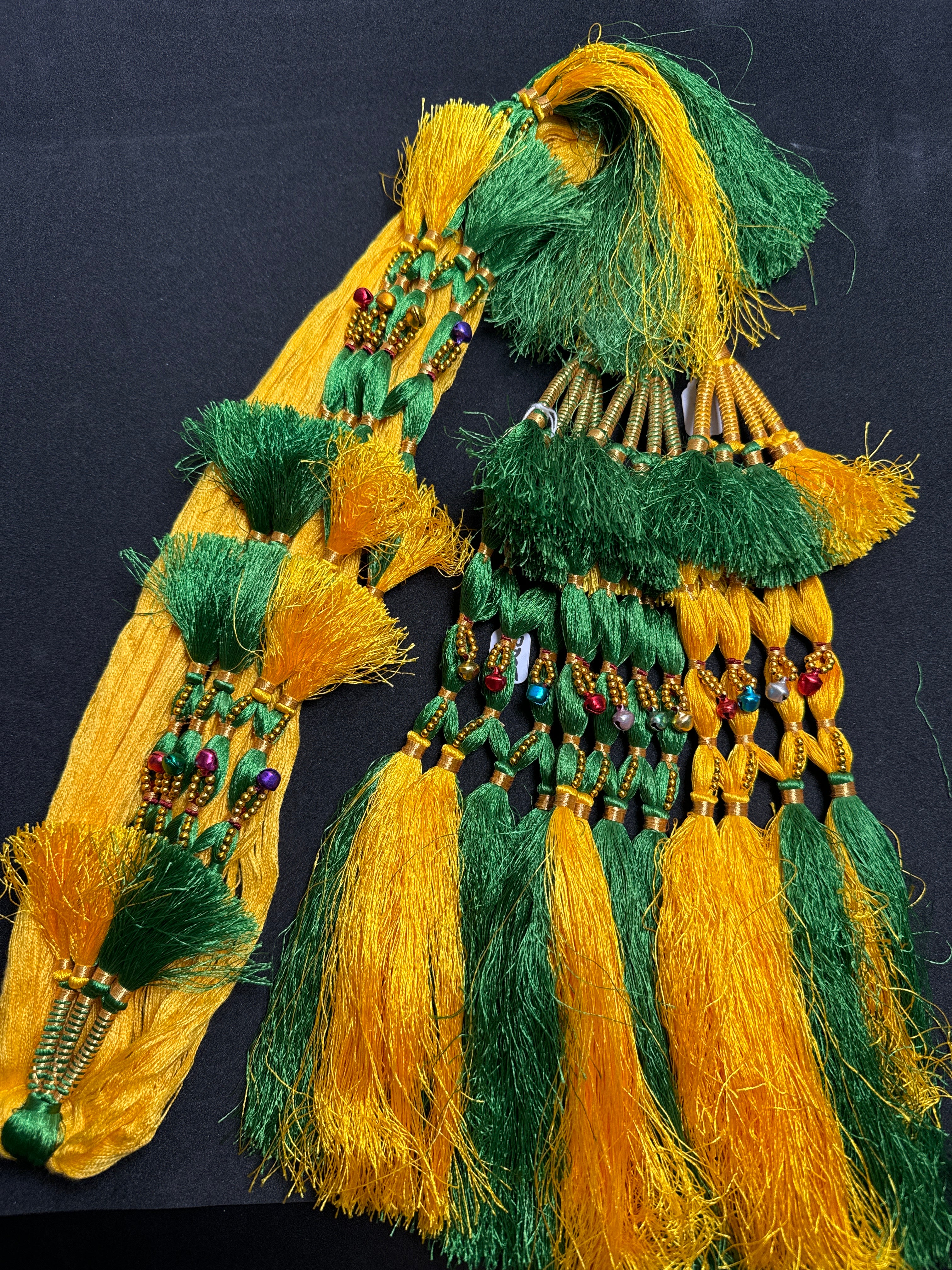 Yellow colour Parranda with  multi colours beads &  luxury tassels PD95