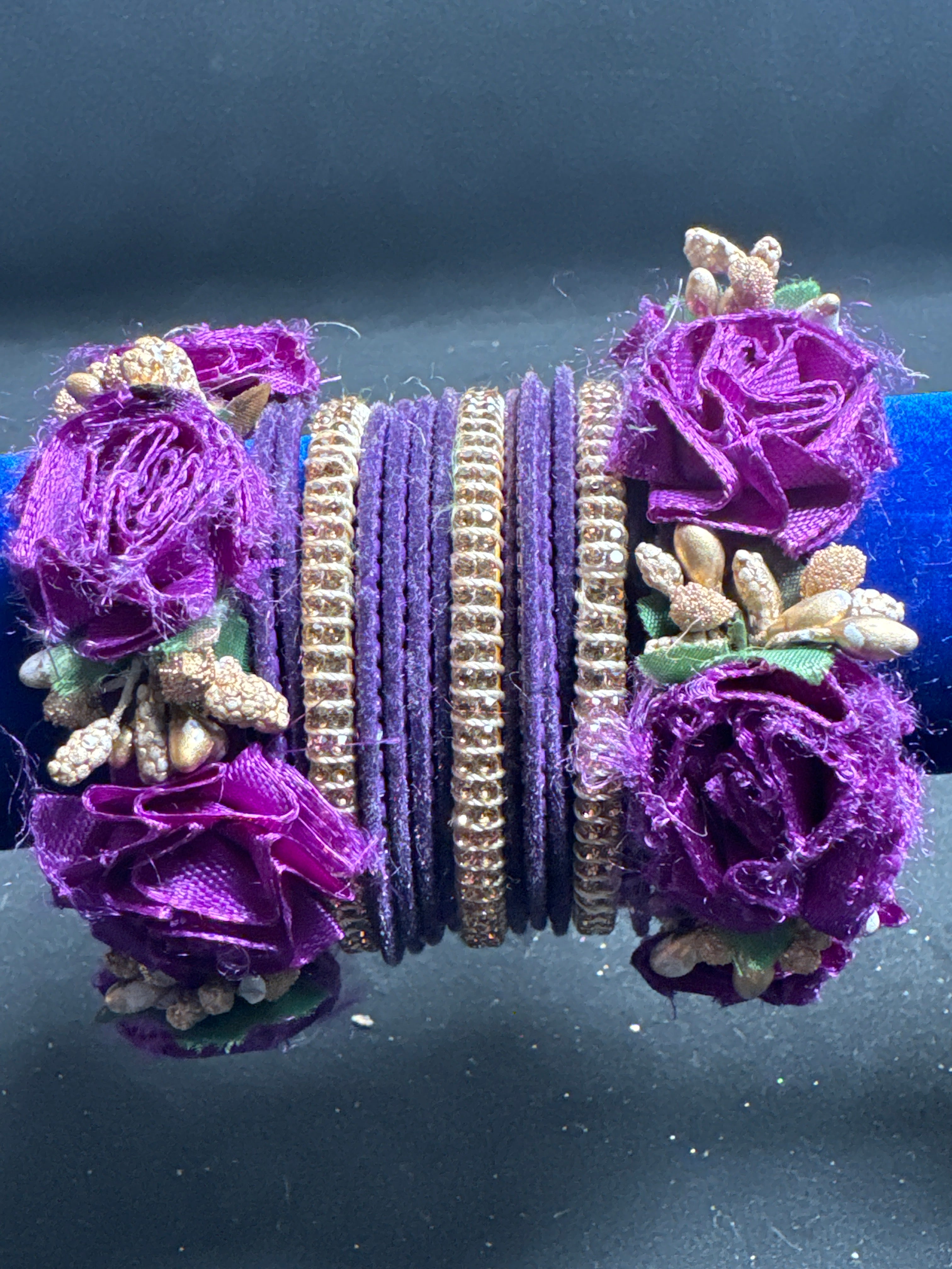 Purple gold bangles set FB21