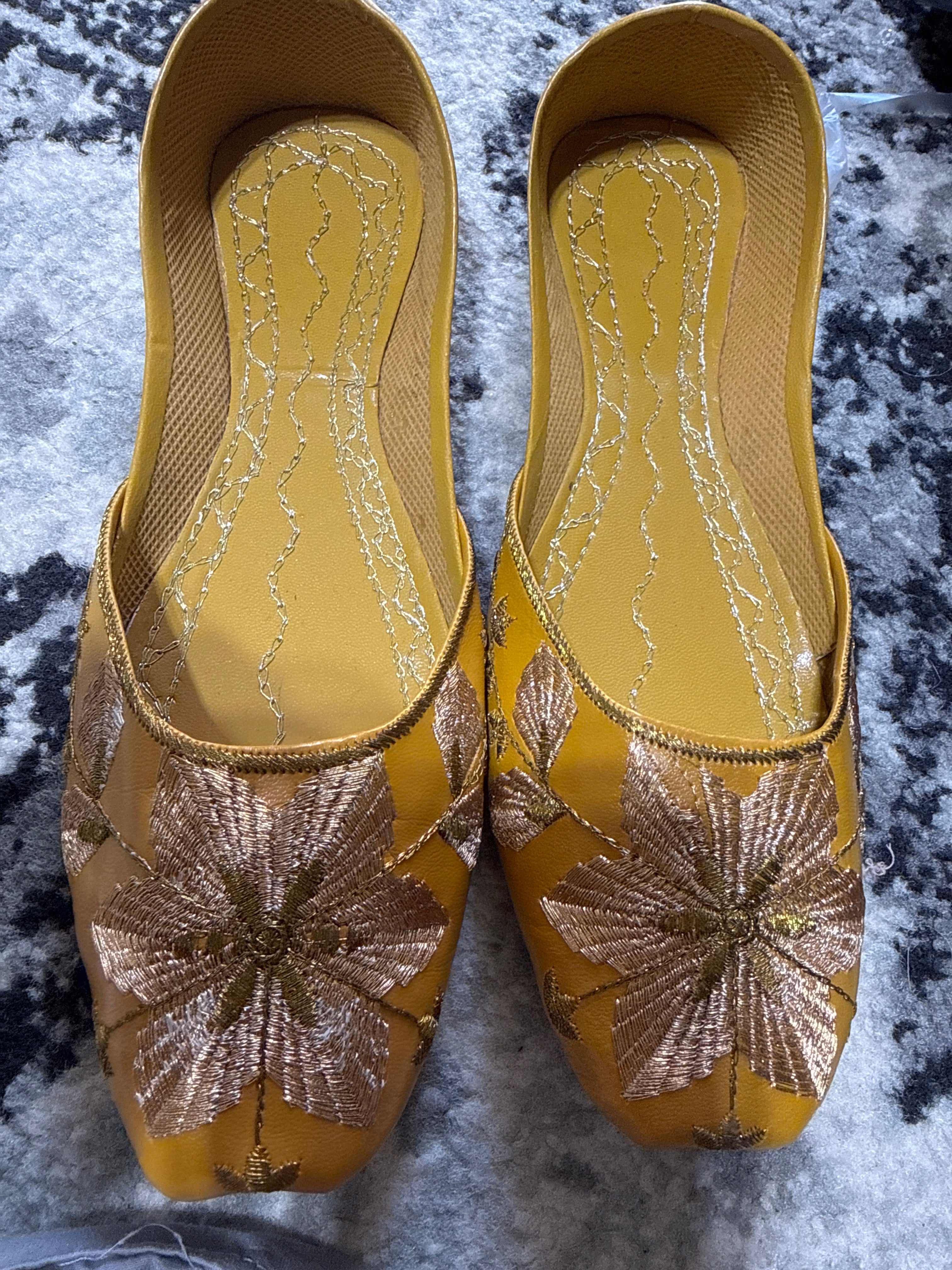 Yellow Khussa size 5- Areeba's Couture