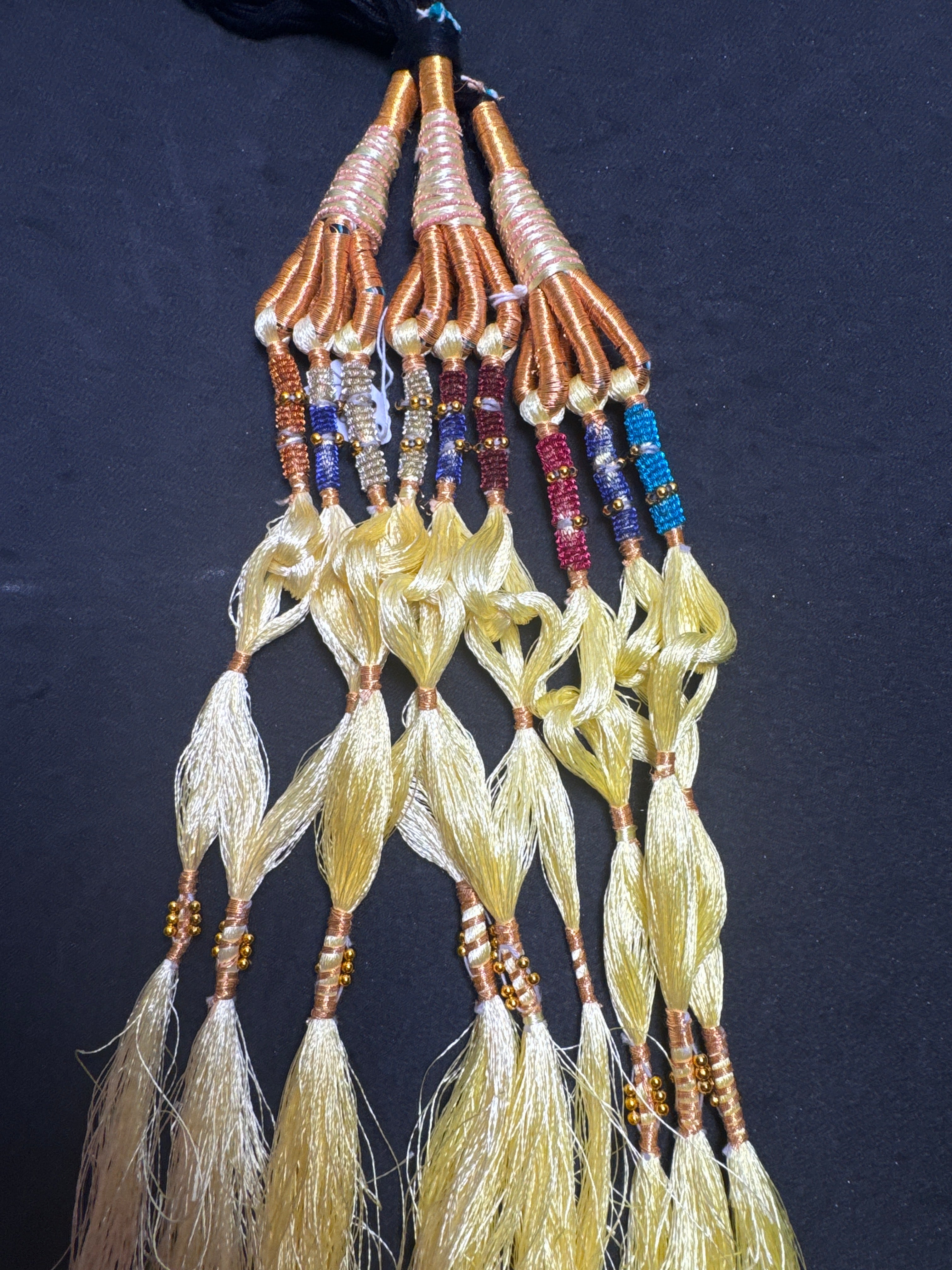 Black Parranda with multi colours beads in  Lemon colour tassels SP22