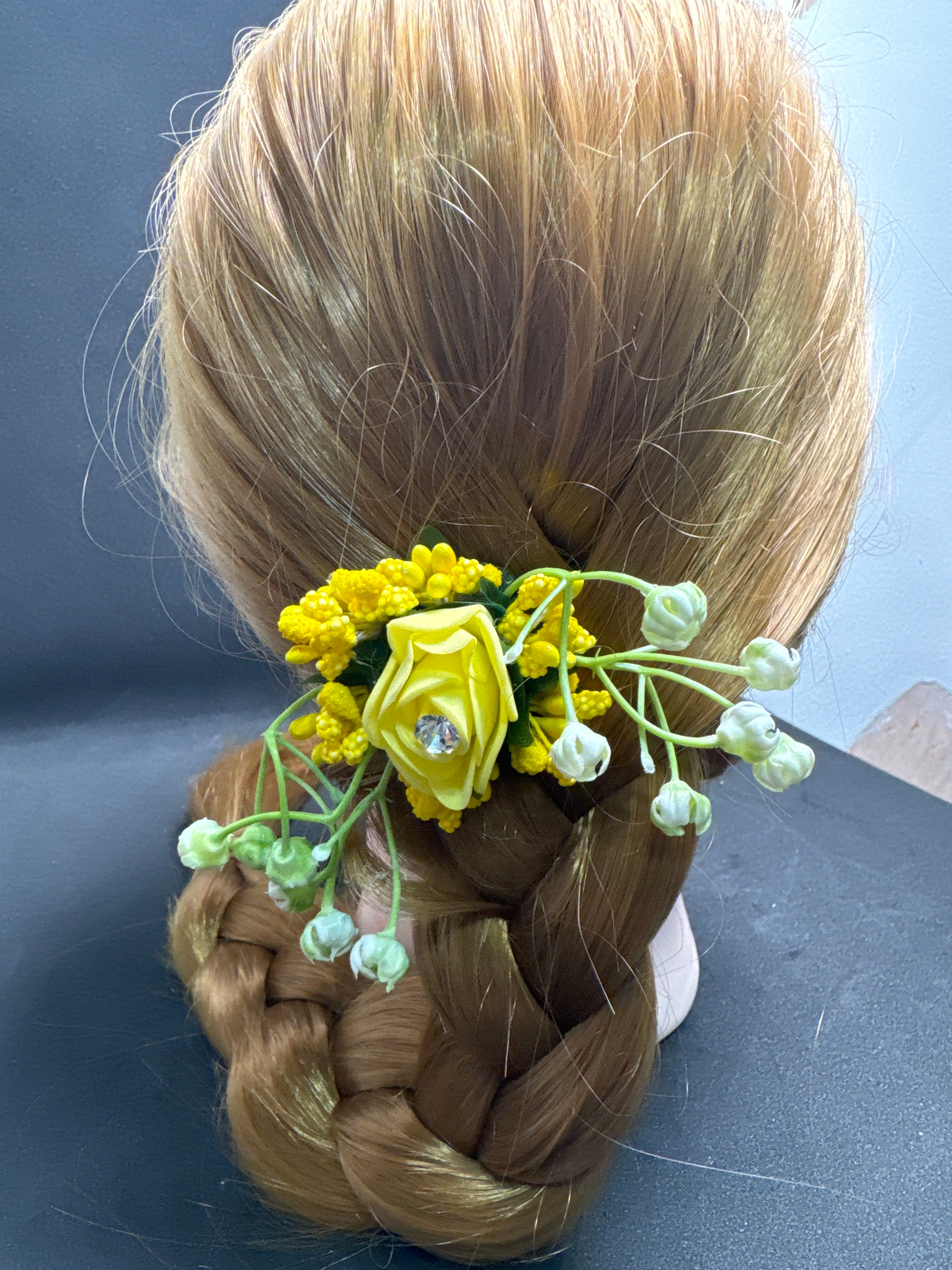 Yellow colour hair pin