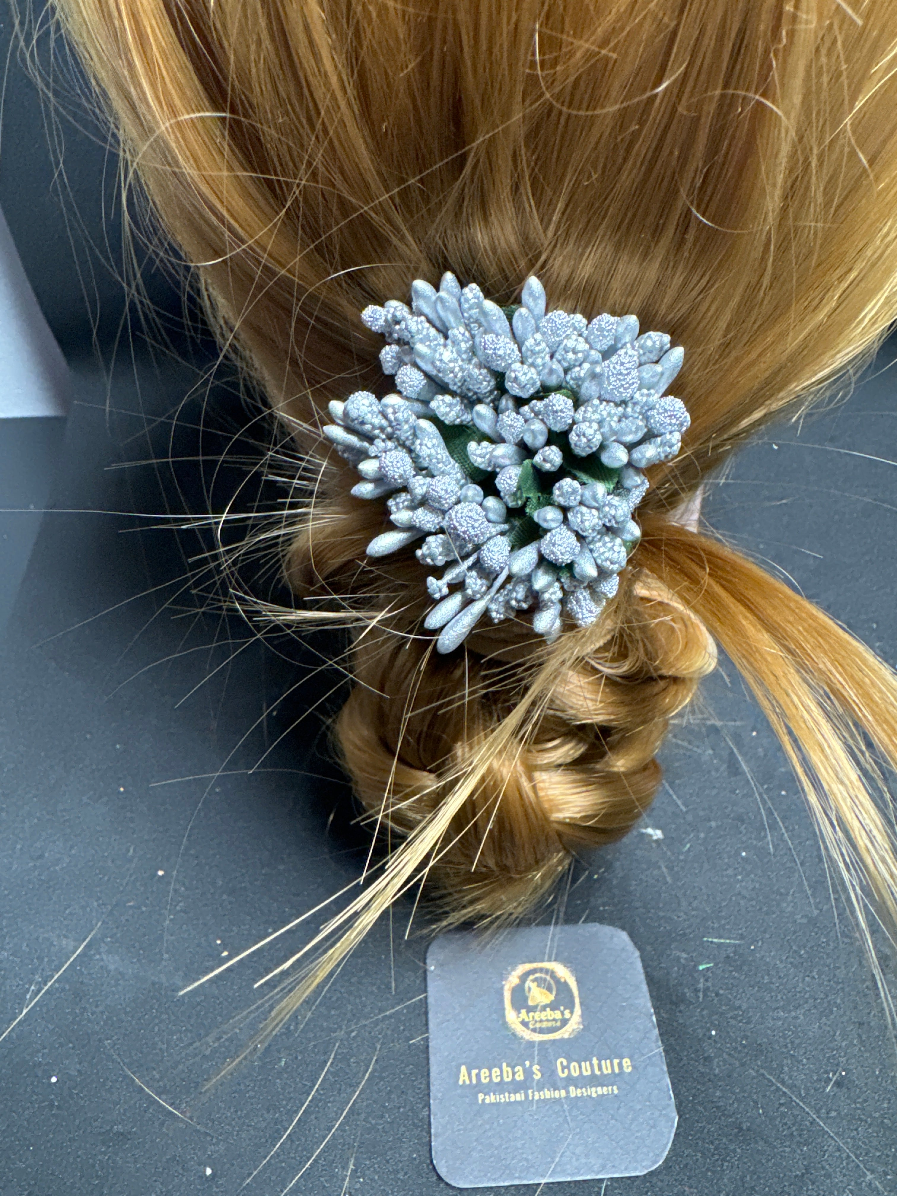 Silver flower hair pin