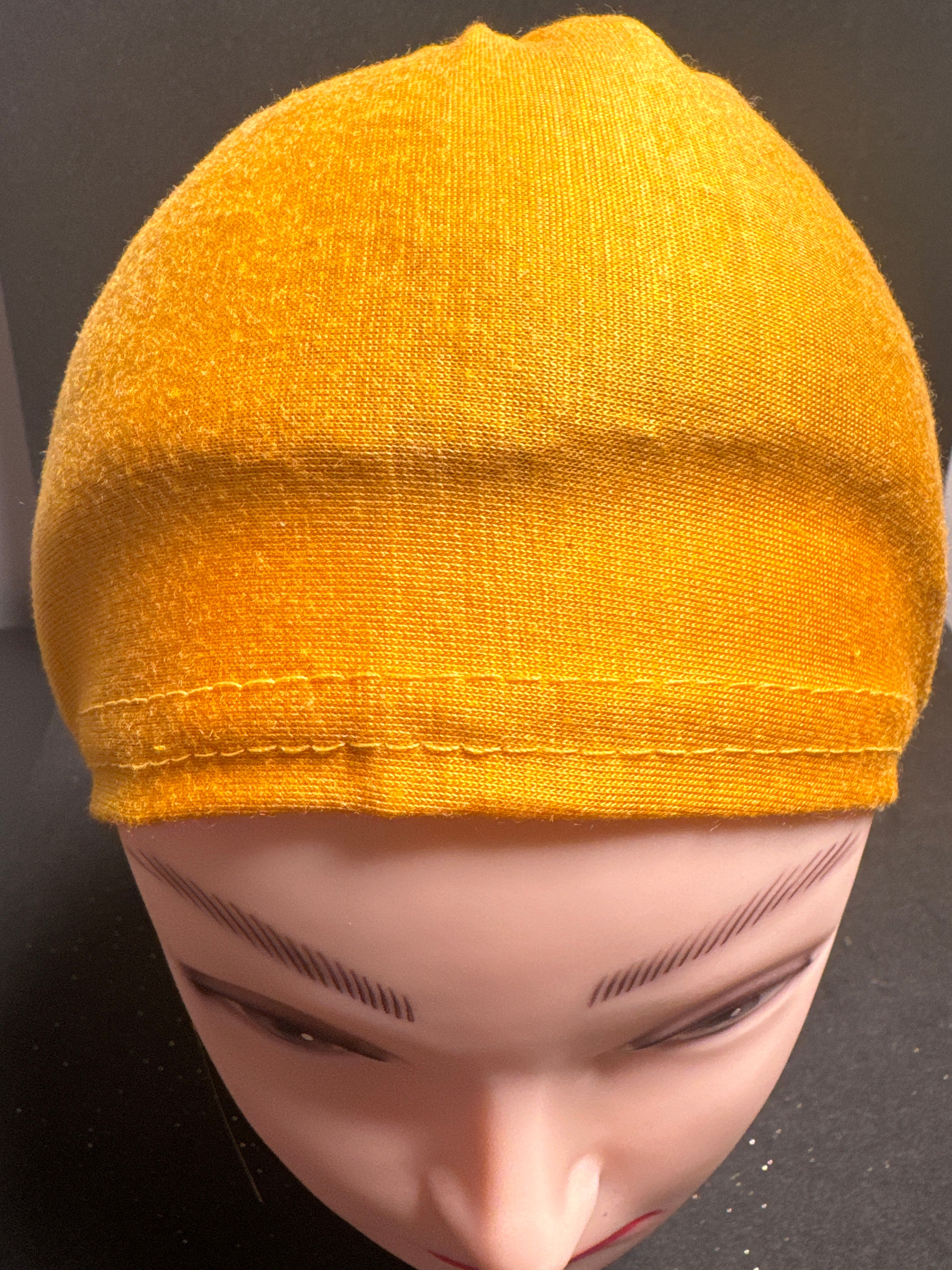 Women Hijab cap in Jersey Mustard fabric HC52