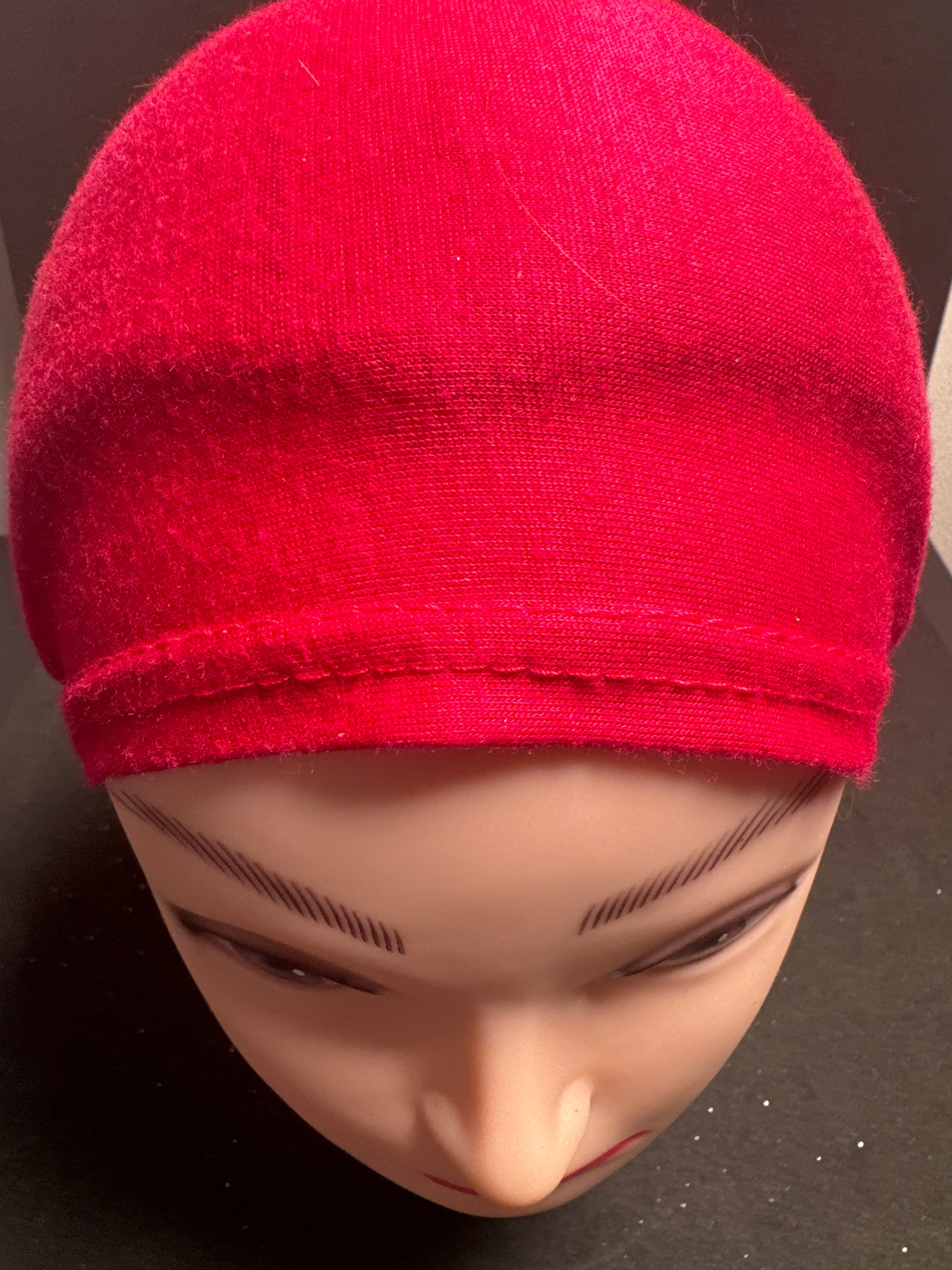 Women Hijab cap in Jersey Red fabric HC47