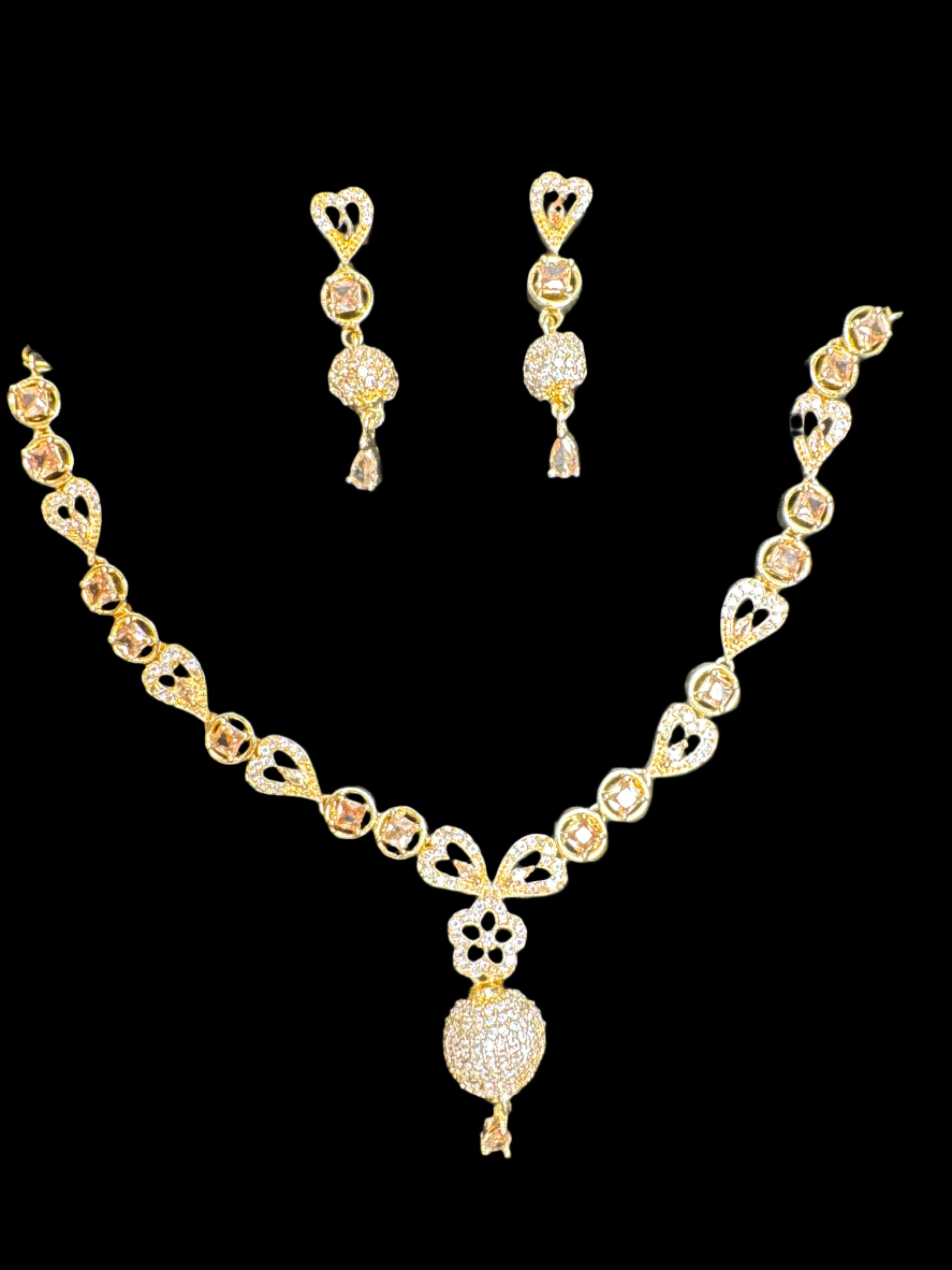 Golden Necklace and earring set - JS58