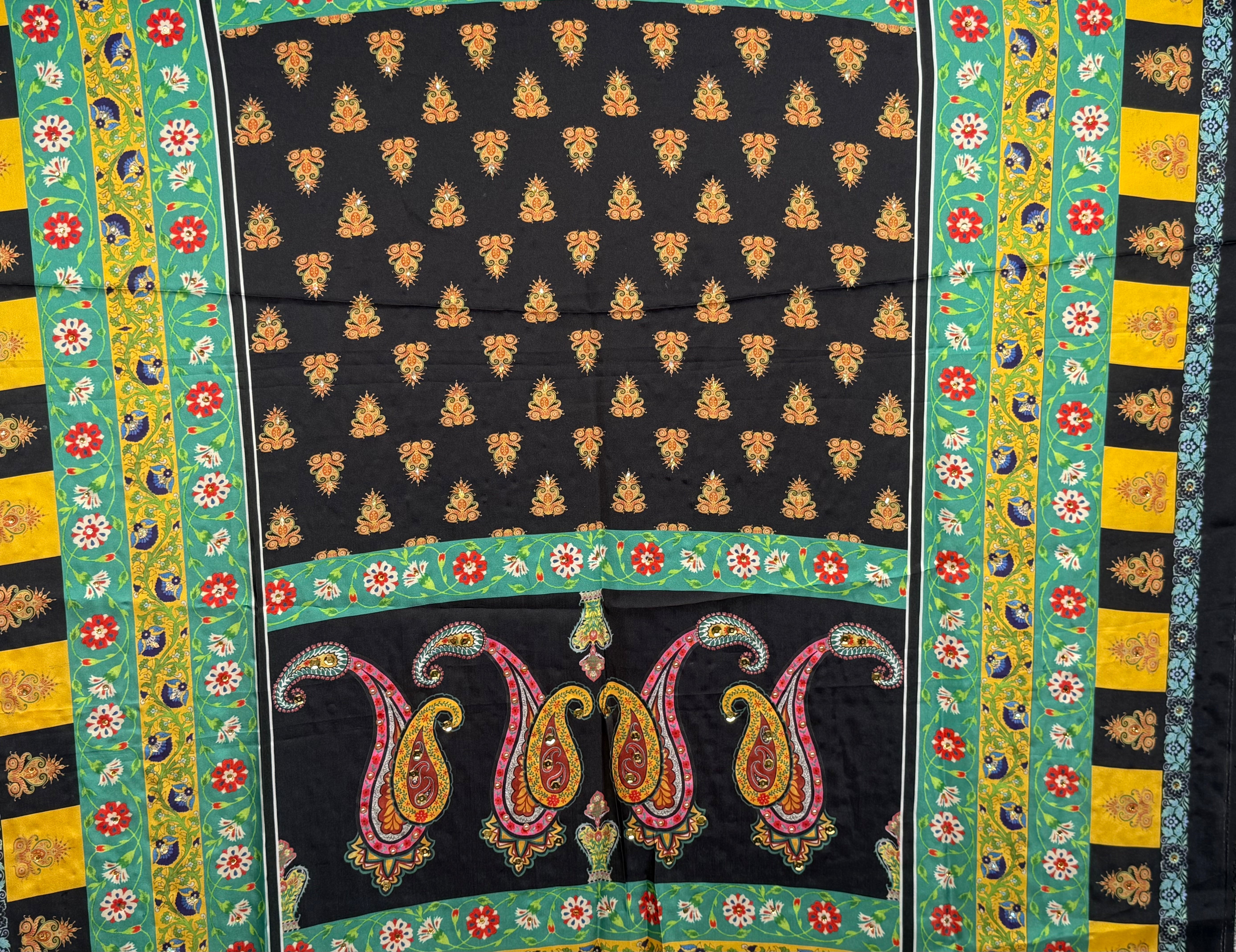 Silk Multi Colour Dupptta Sd21 By Areeba'S Couture