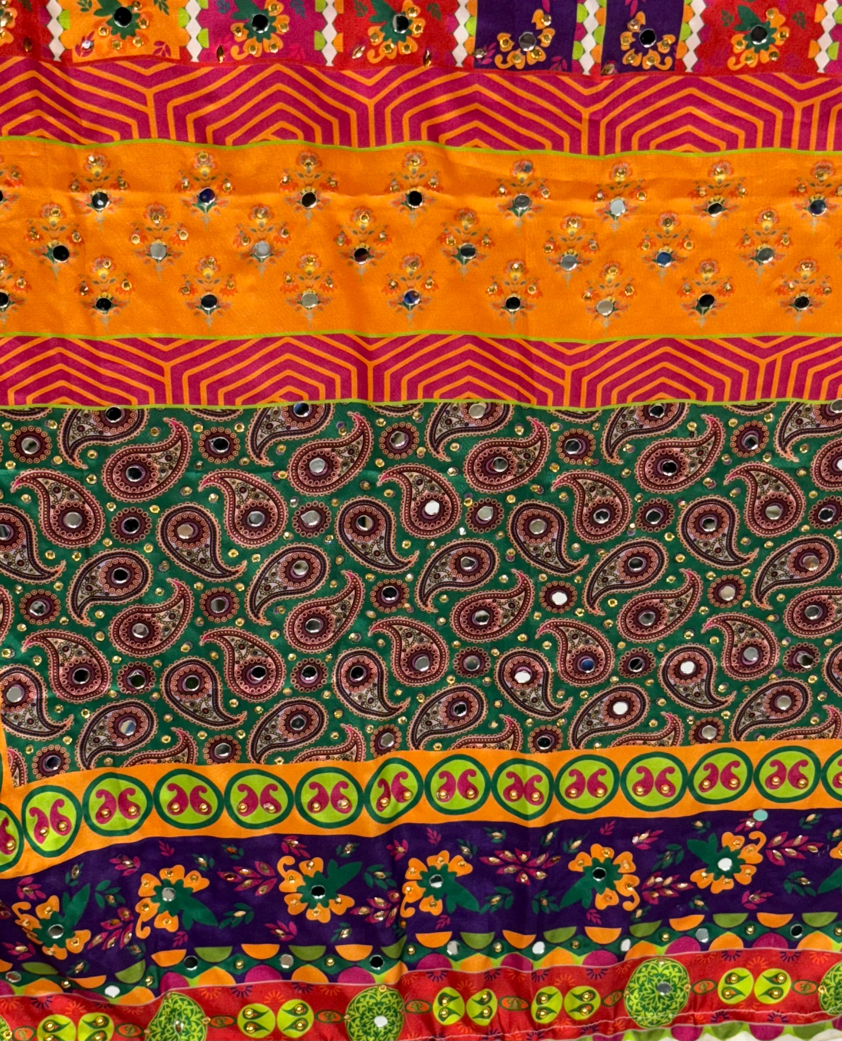 Silk Dupptta In Multi Colour Sd12 By Areeba'S Couture