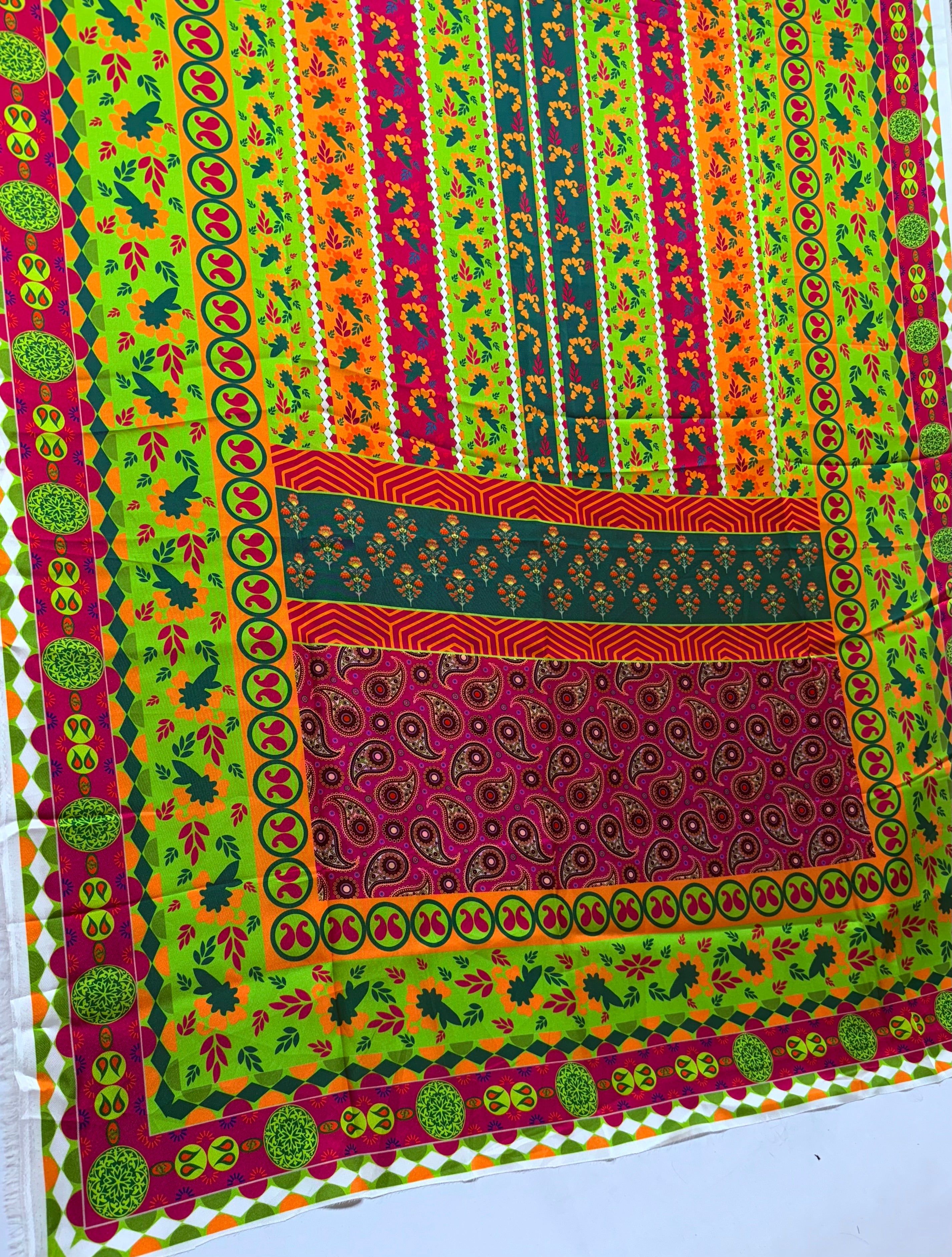 Silk Dupptta In Multi Colour Sd2 By Areeba'S Couture