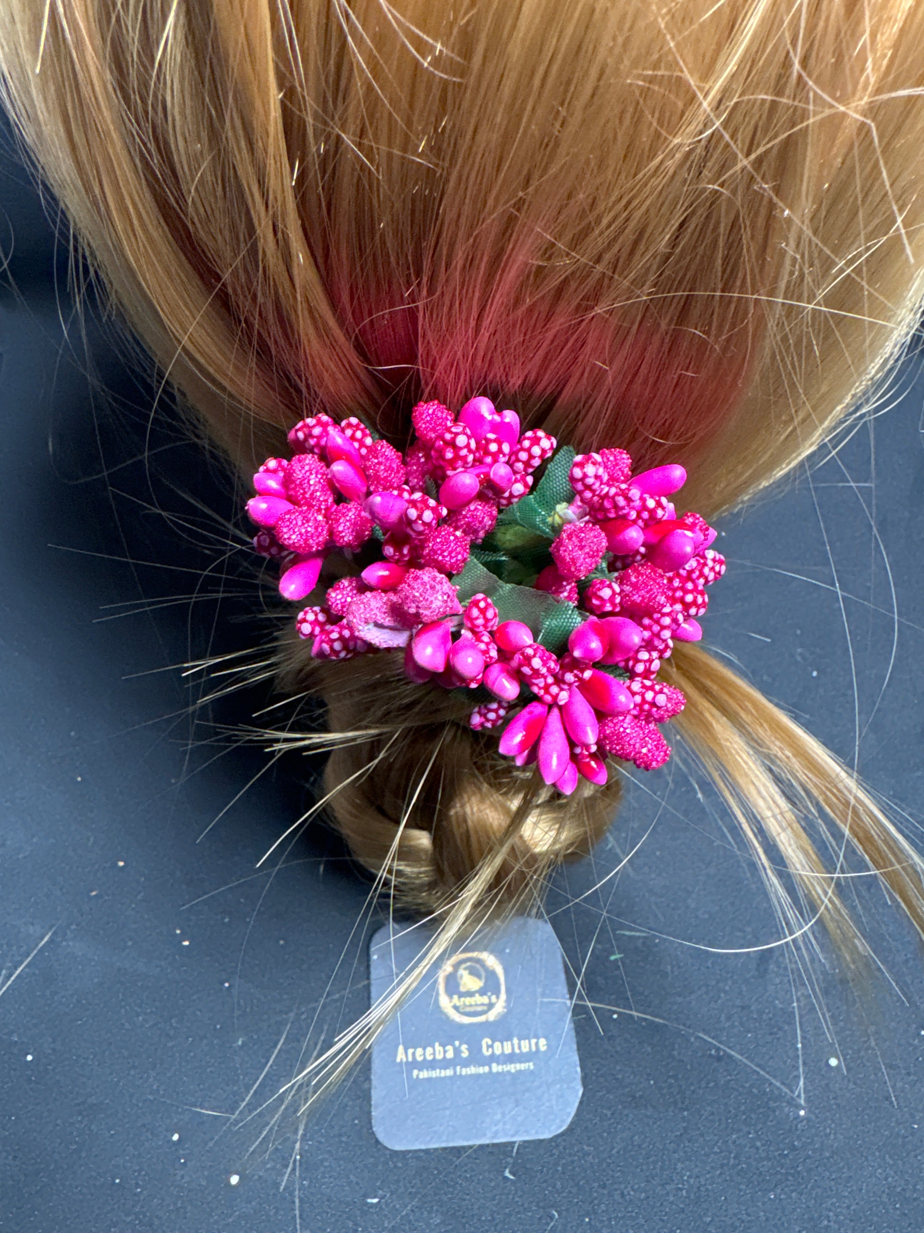 Flower hair pin in pink