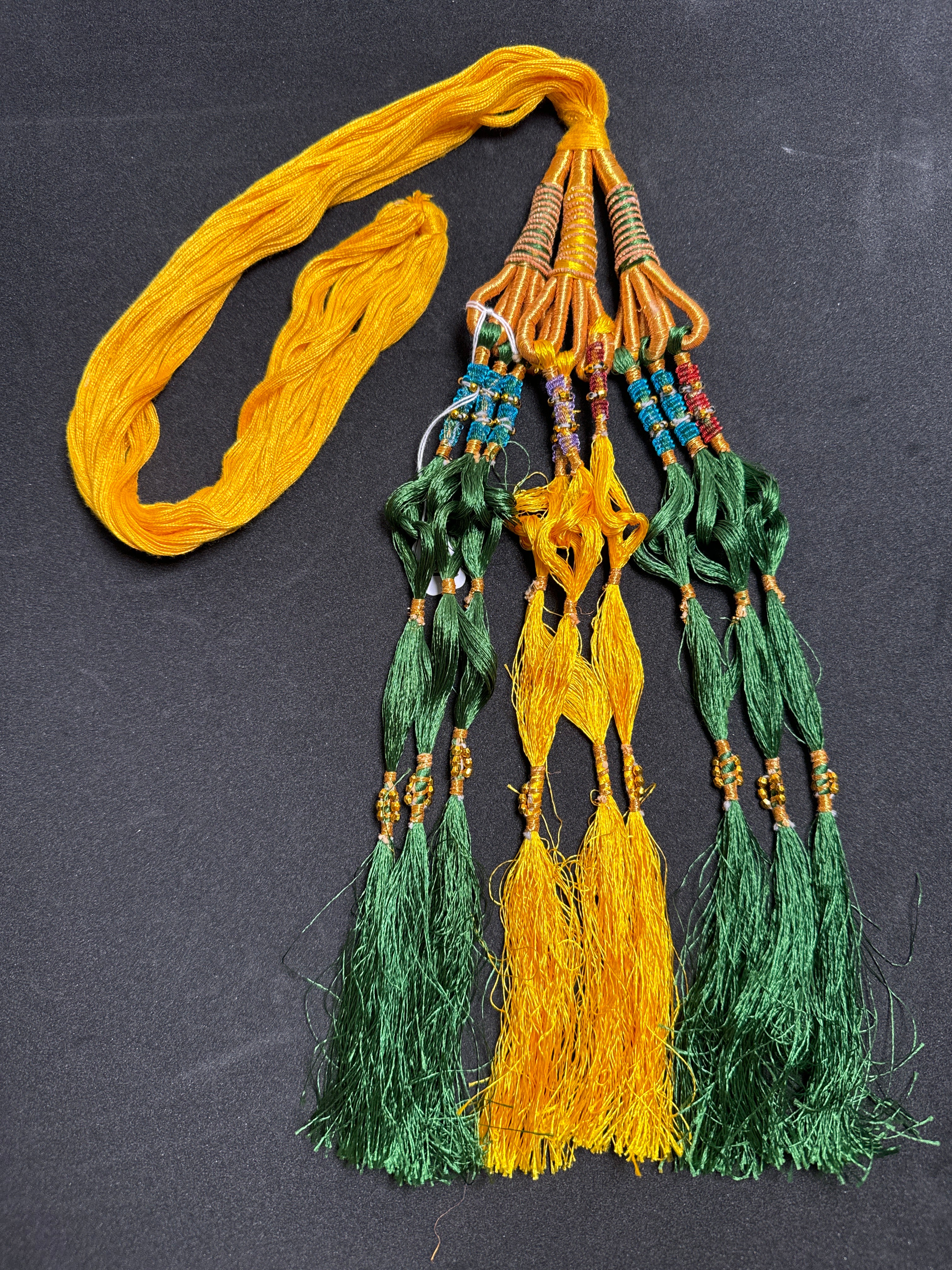 Yellow colour Parranda with  multi colours beads &  tassels SP1