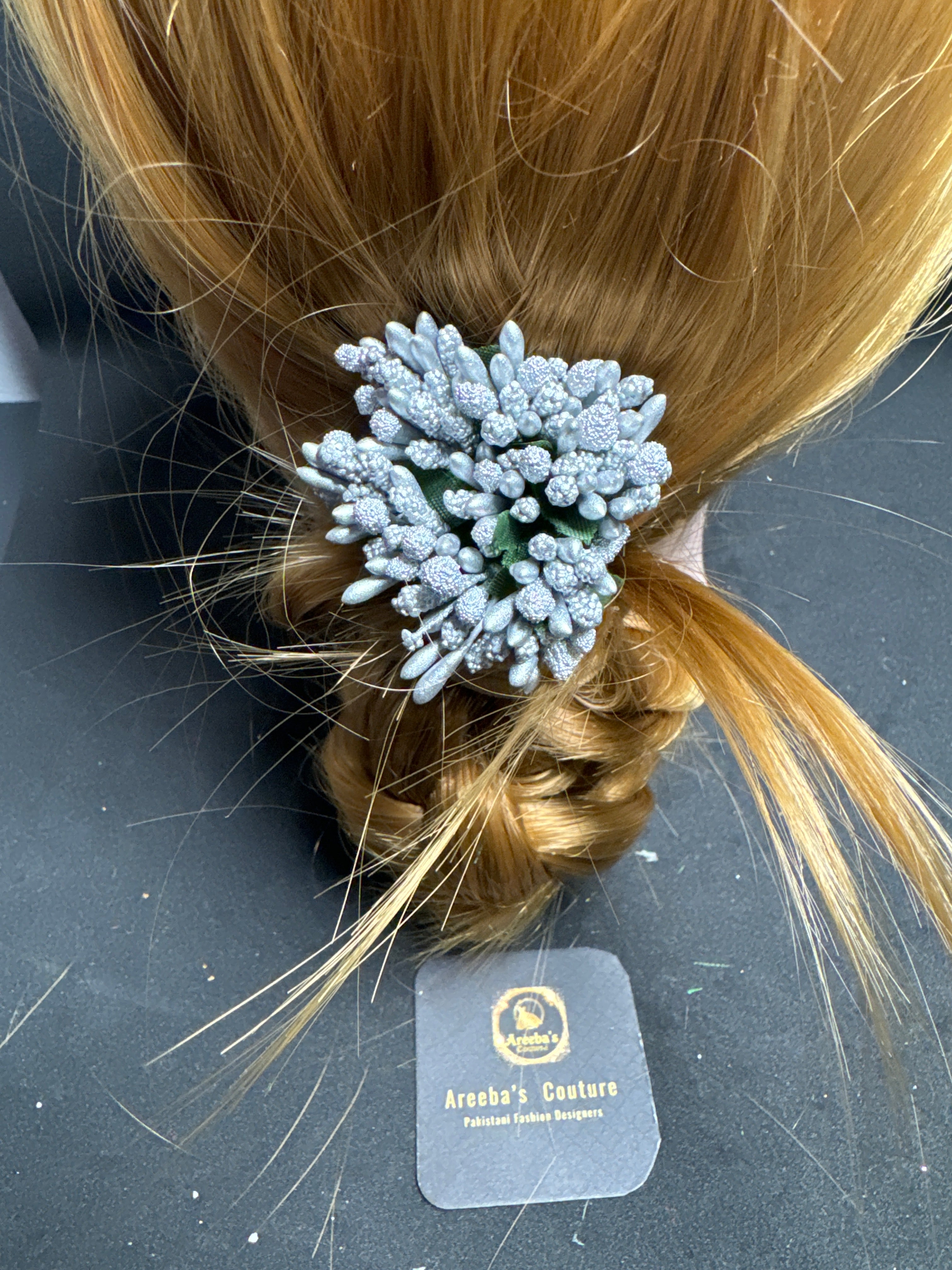 Silver flower hair pin