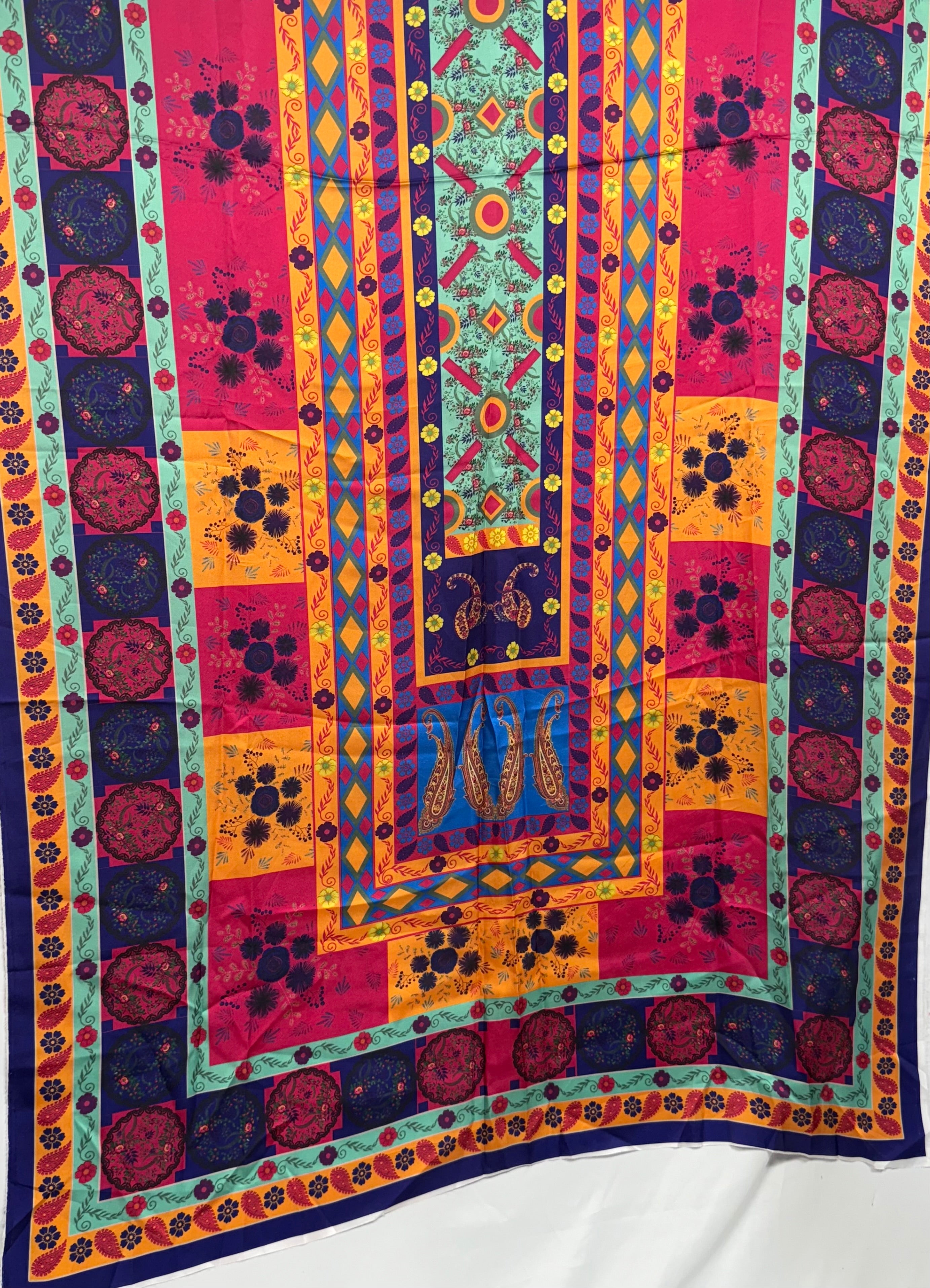 Silk Multi Colour Dupptta Sd26 By Areeba'S Couture