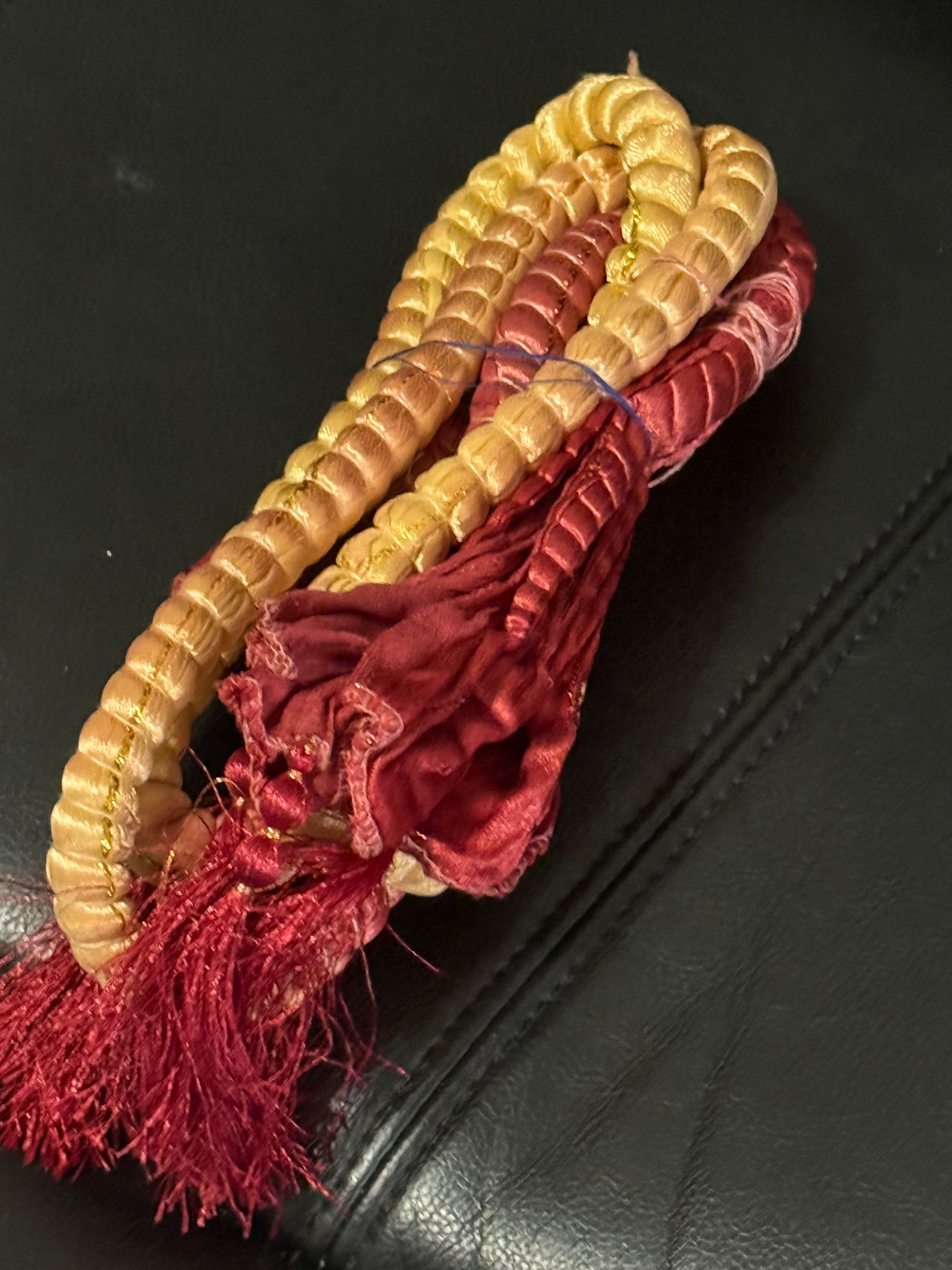 Mehndi Dupatta (In Luxurious Chunri) For The Lads In Cream And Maroon Colours With Tussles
