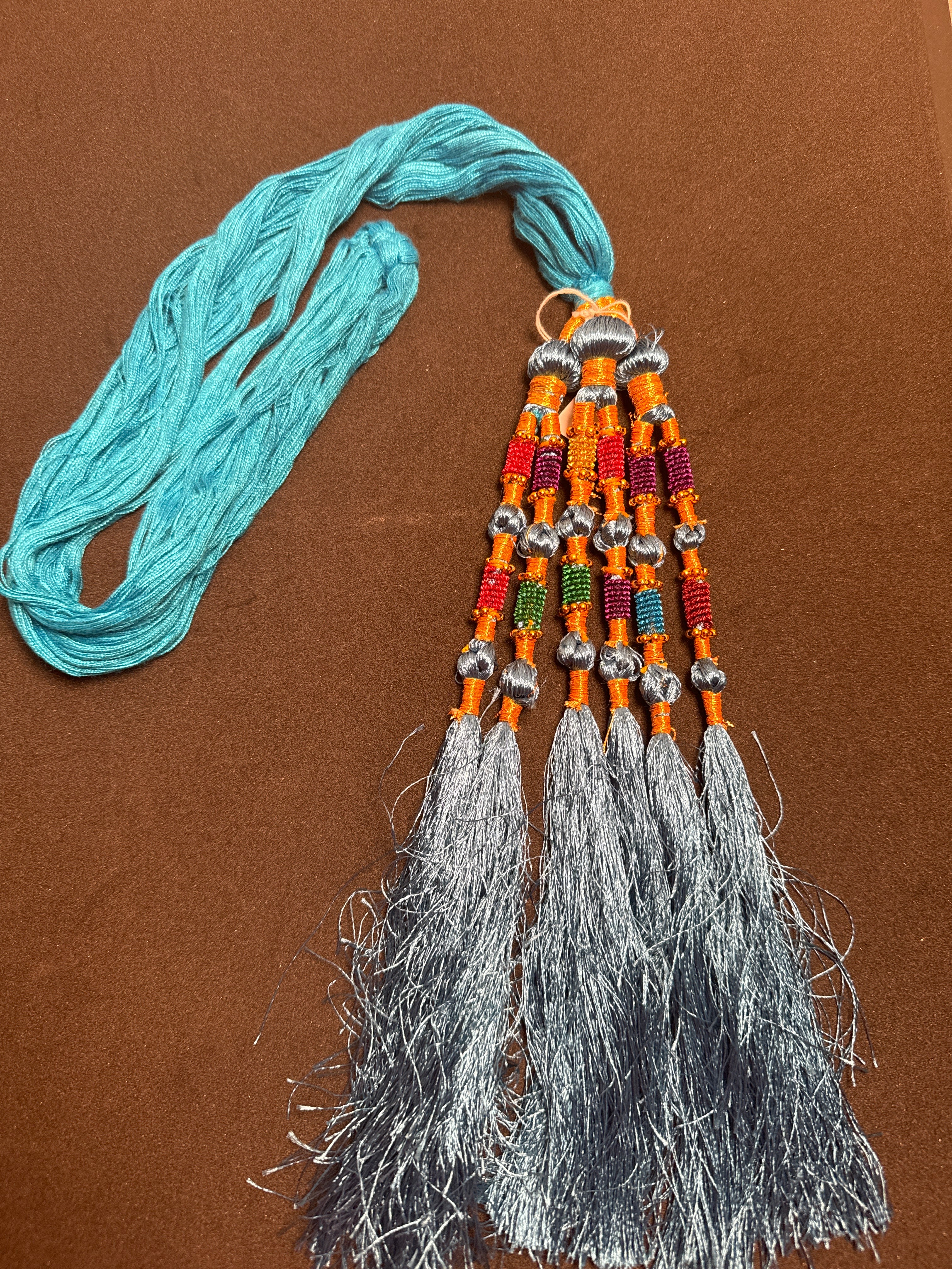 Ferozi Parranda with multi colours beads in Ferozi colour tassels SP50