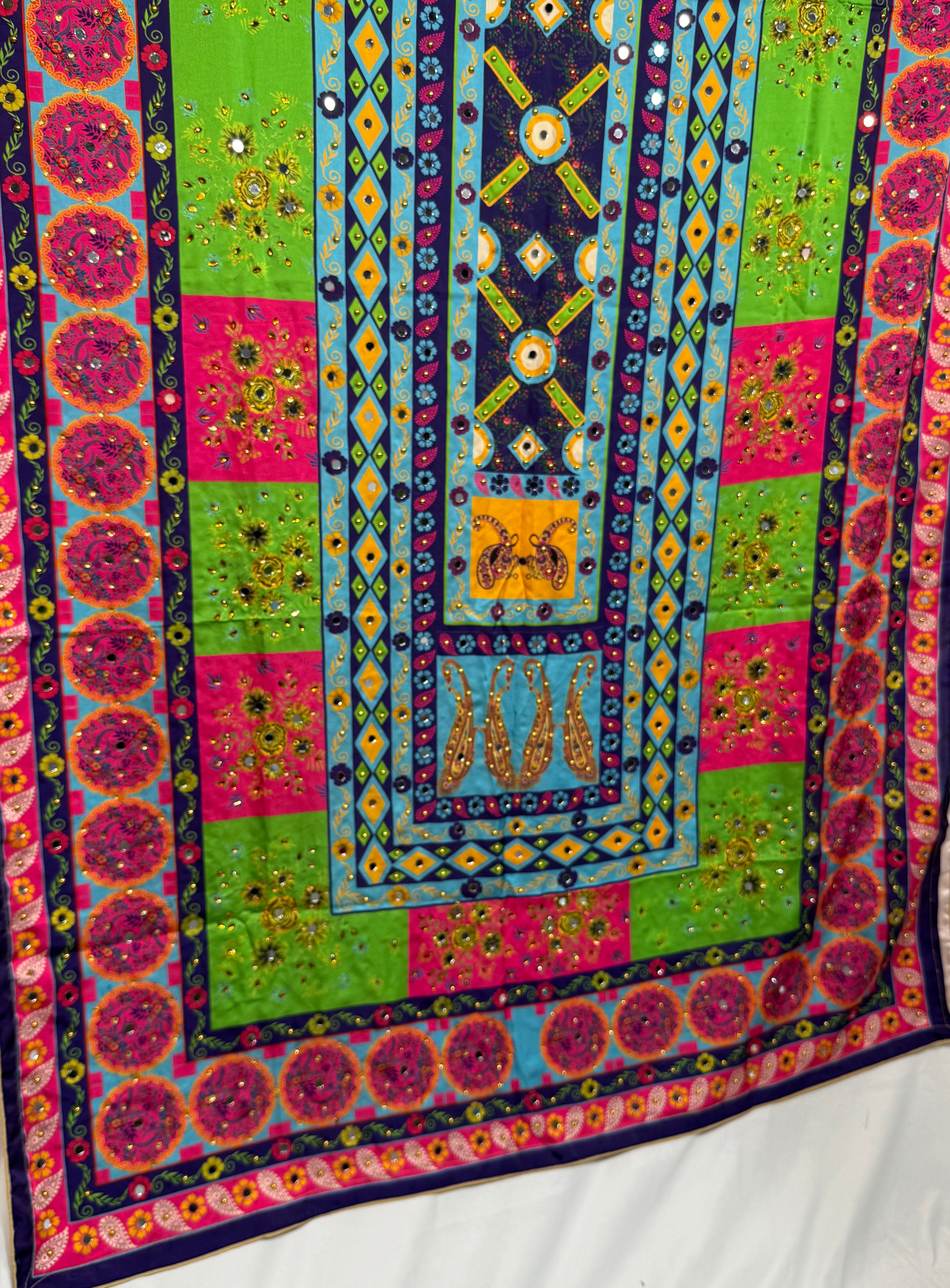Silk Dupptta In Multi Colour Sd16 By Areeba'S Couture