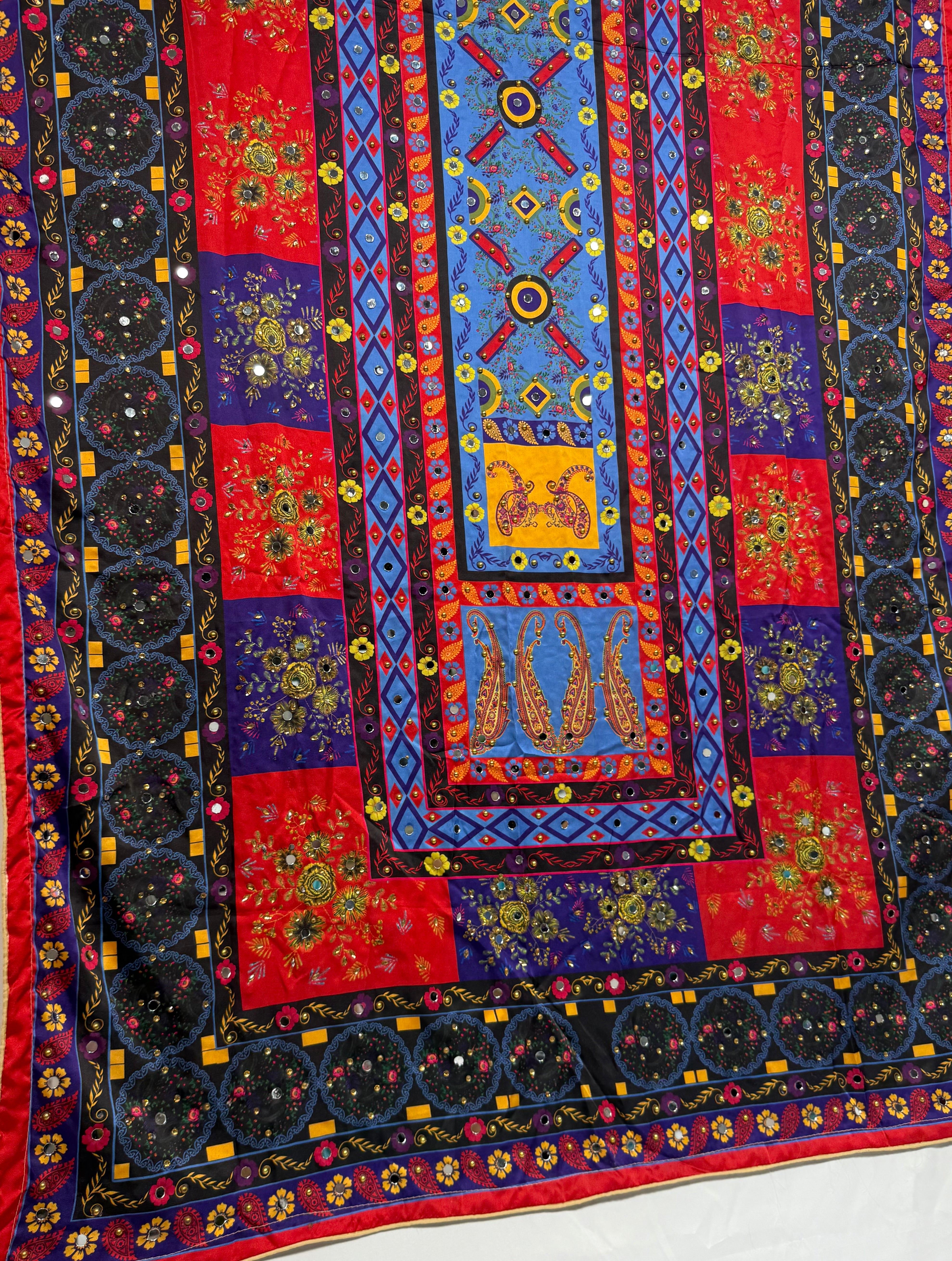 Silk Dupptta In Multi Colour Sd13 By Areeba'S Couture