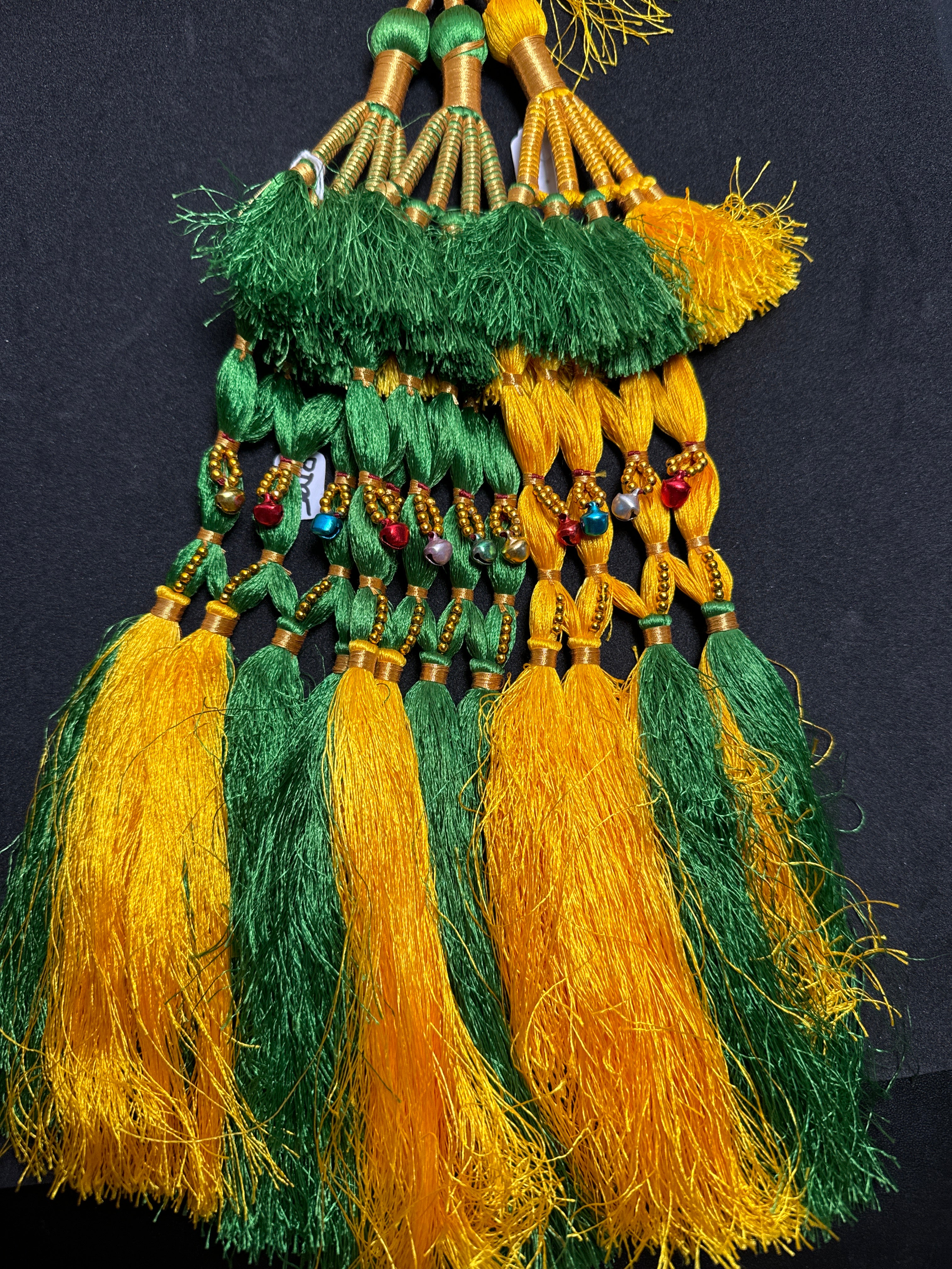 Yellow colour Parranda with  multi colours beads &  luxury tassels PD95