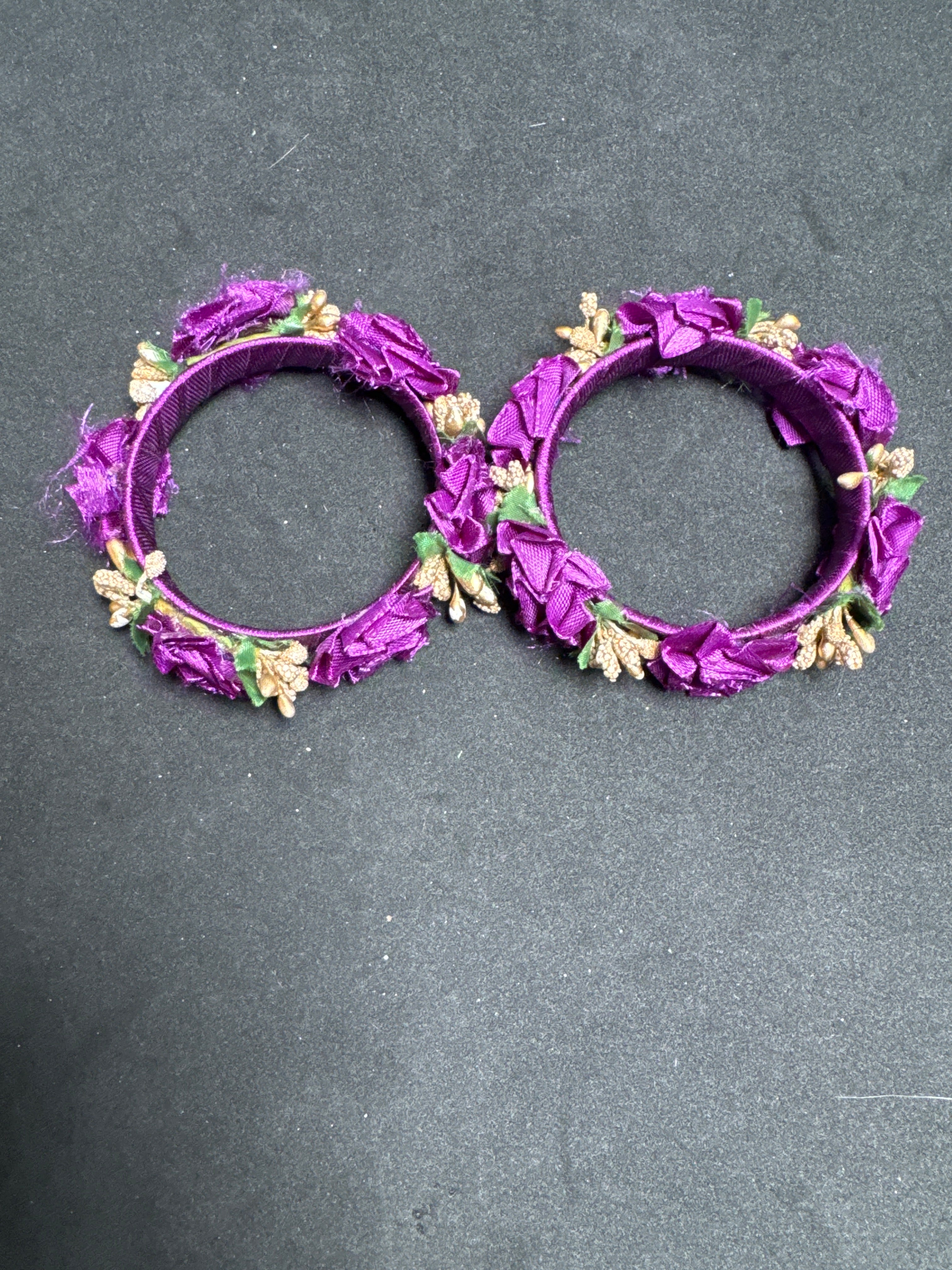 Purple Flower kara set  (SOLD IN PAIR)