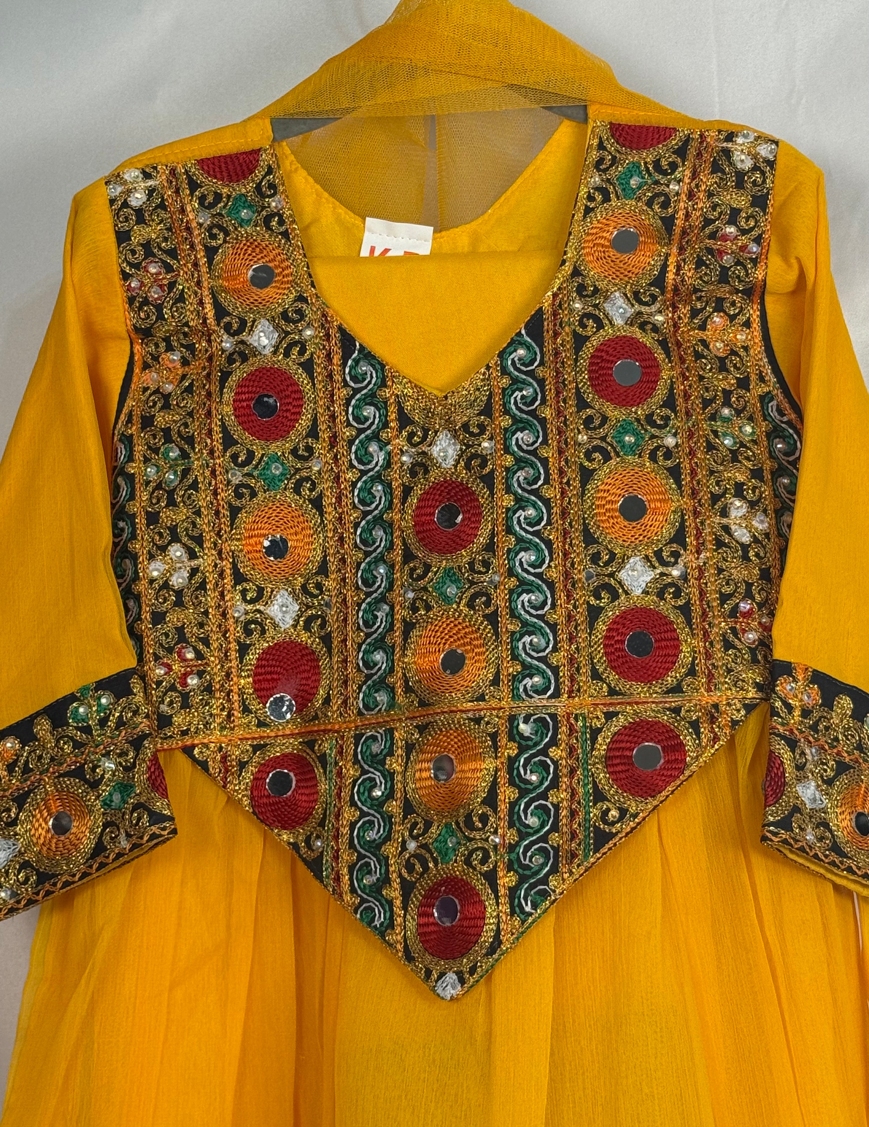 Afghan Style Girls Suit 3 Pcs For All Occasions/Events By Areeba'S Couture Casswg-4
