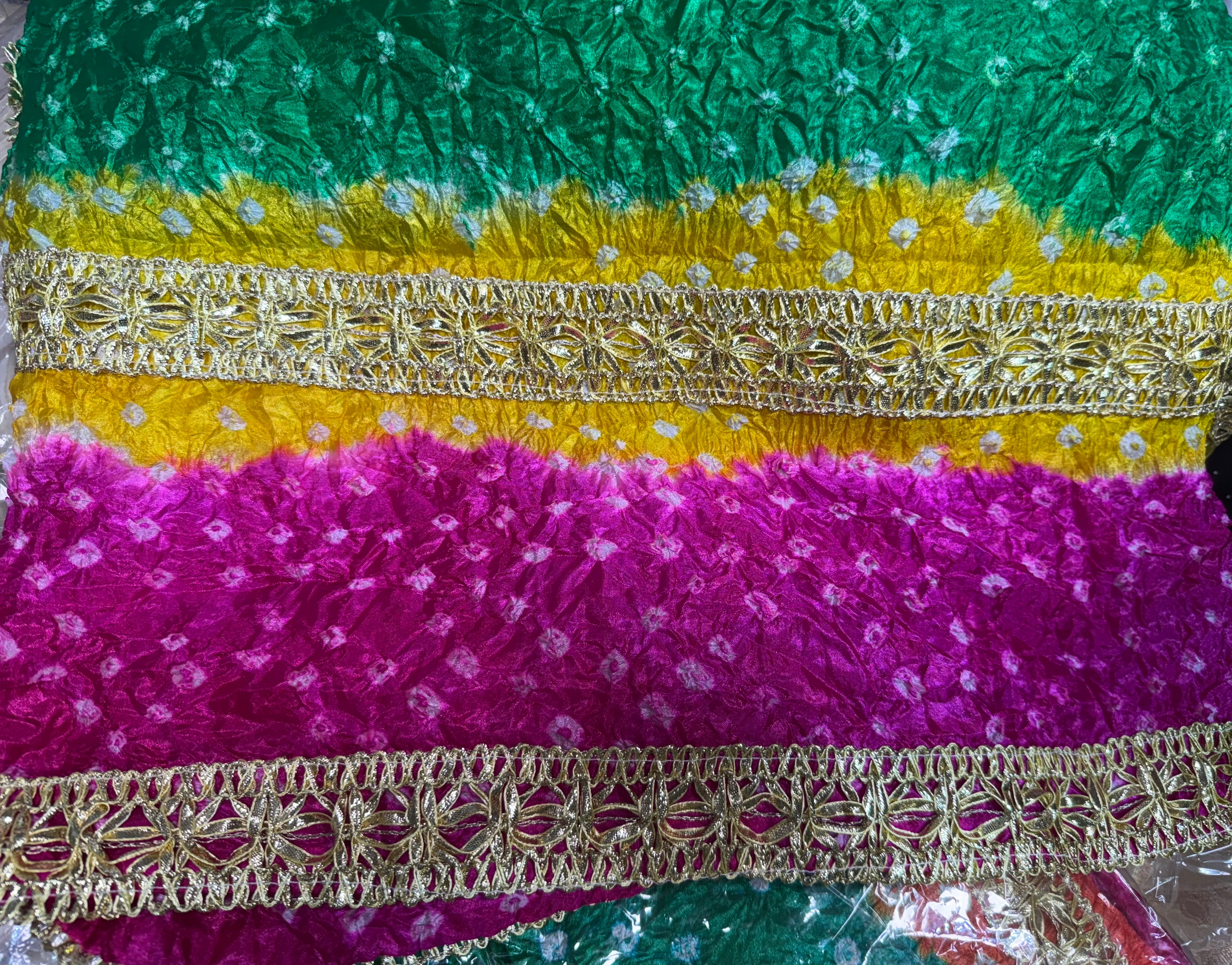 Dupptta Silk Chunri Multi Colour With Gotta Work Dcg-1