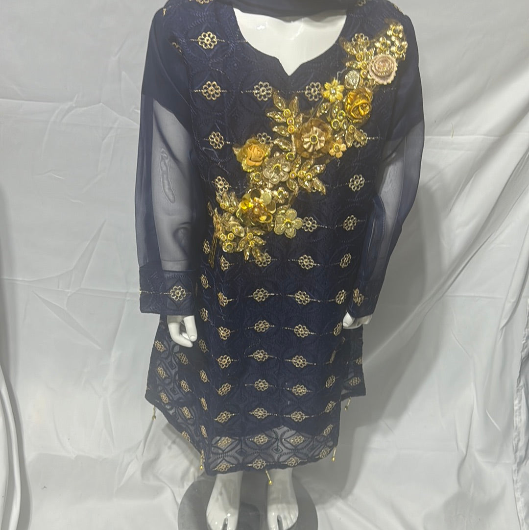 Girls blue  party suit- Areeba's Couture