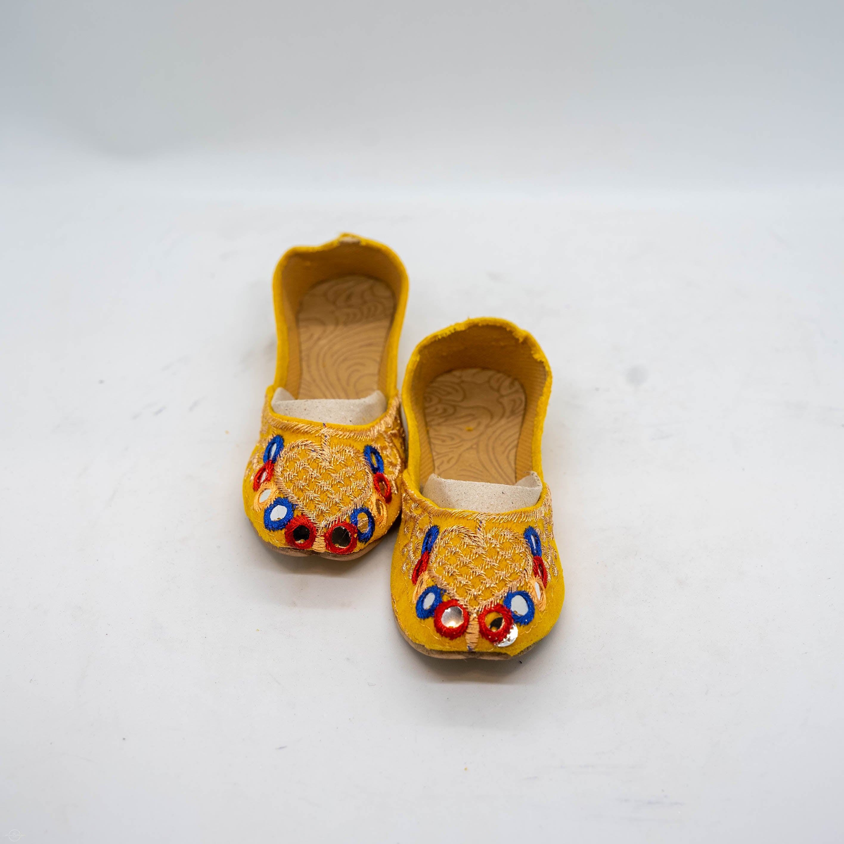 Yellow embroidered khussa