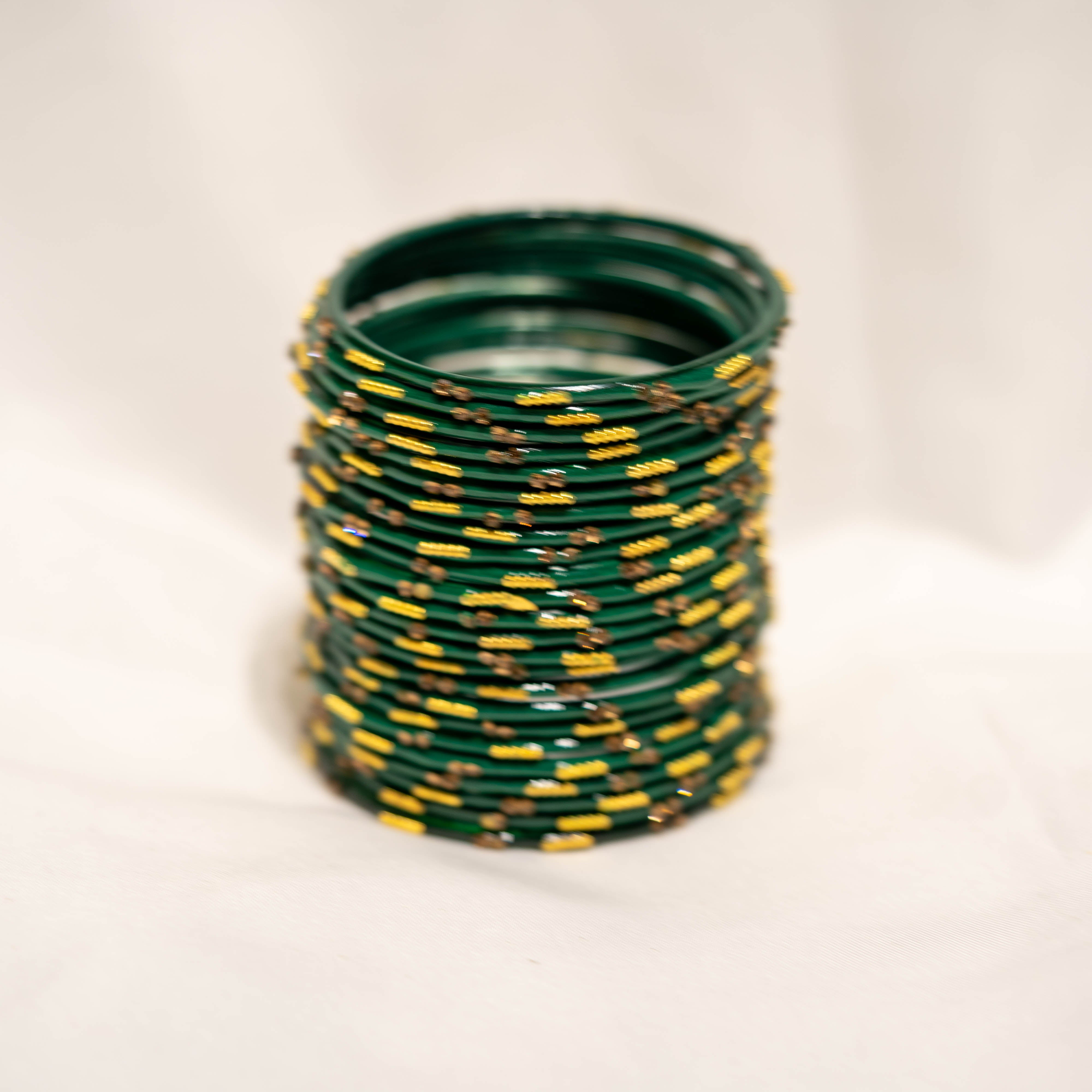 metal bangles bottle green