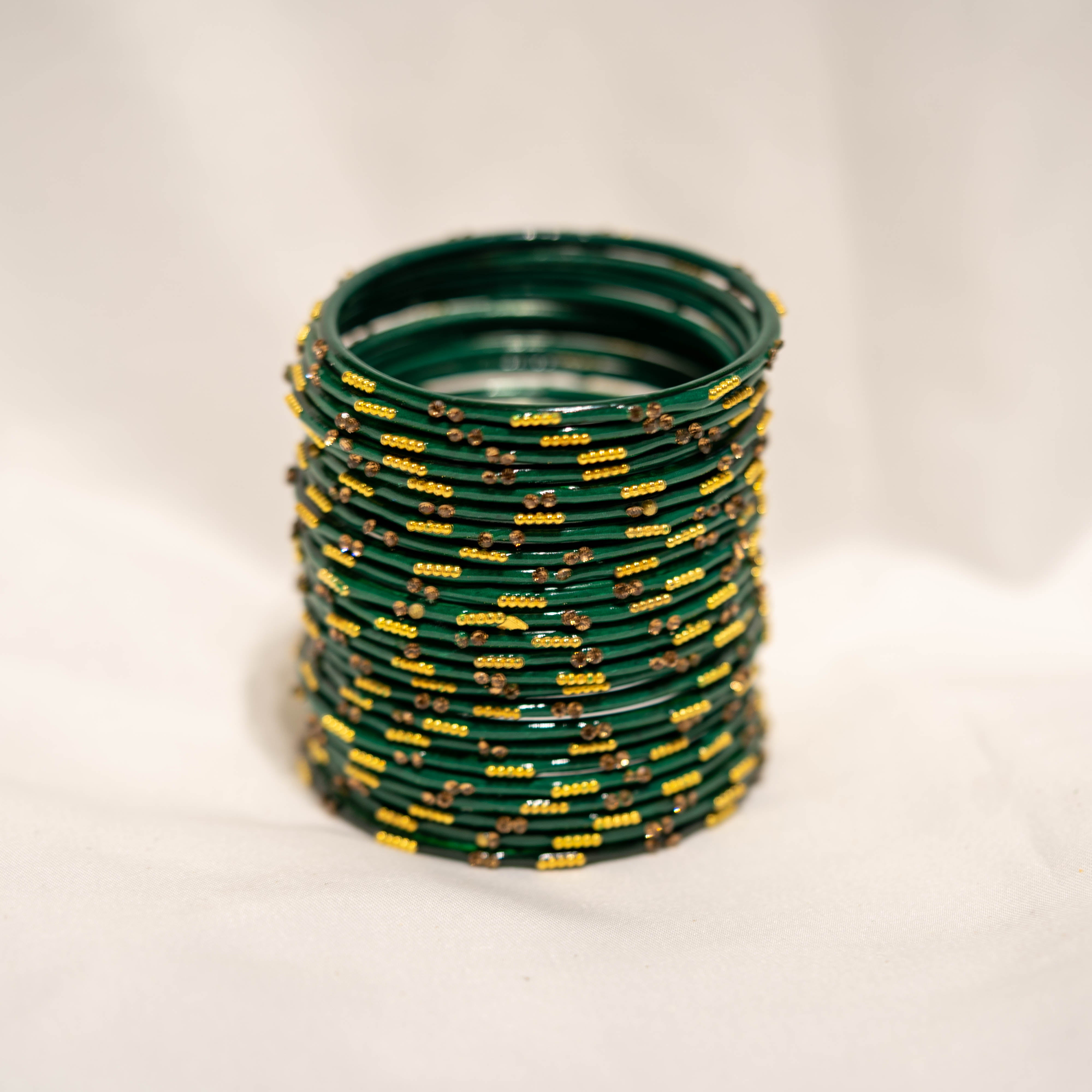 metal bangles bottle green