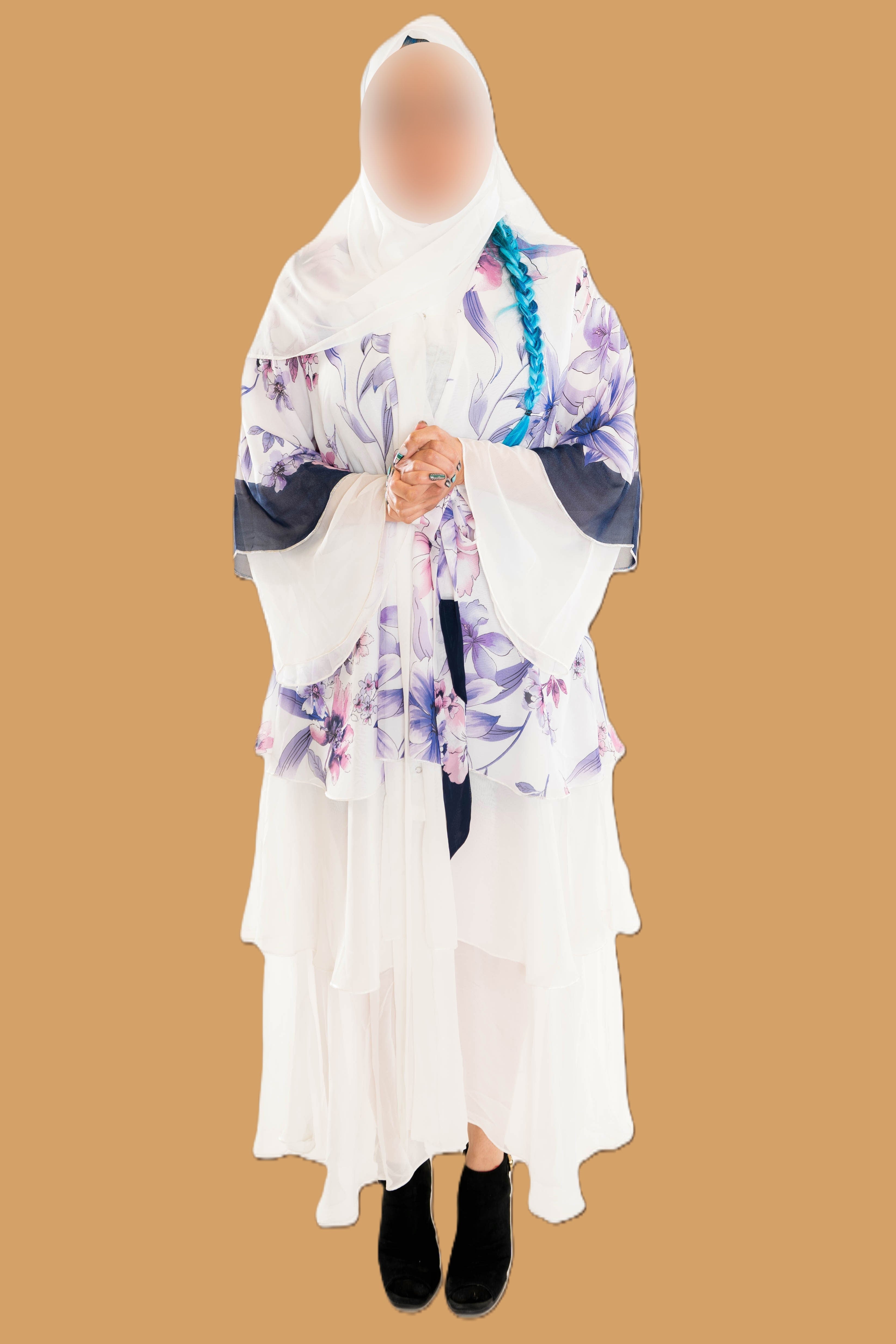 Printed chiffon abaya