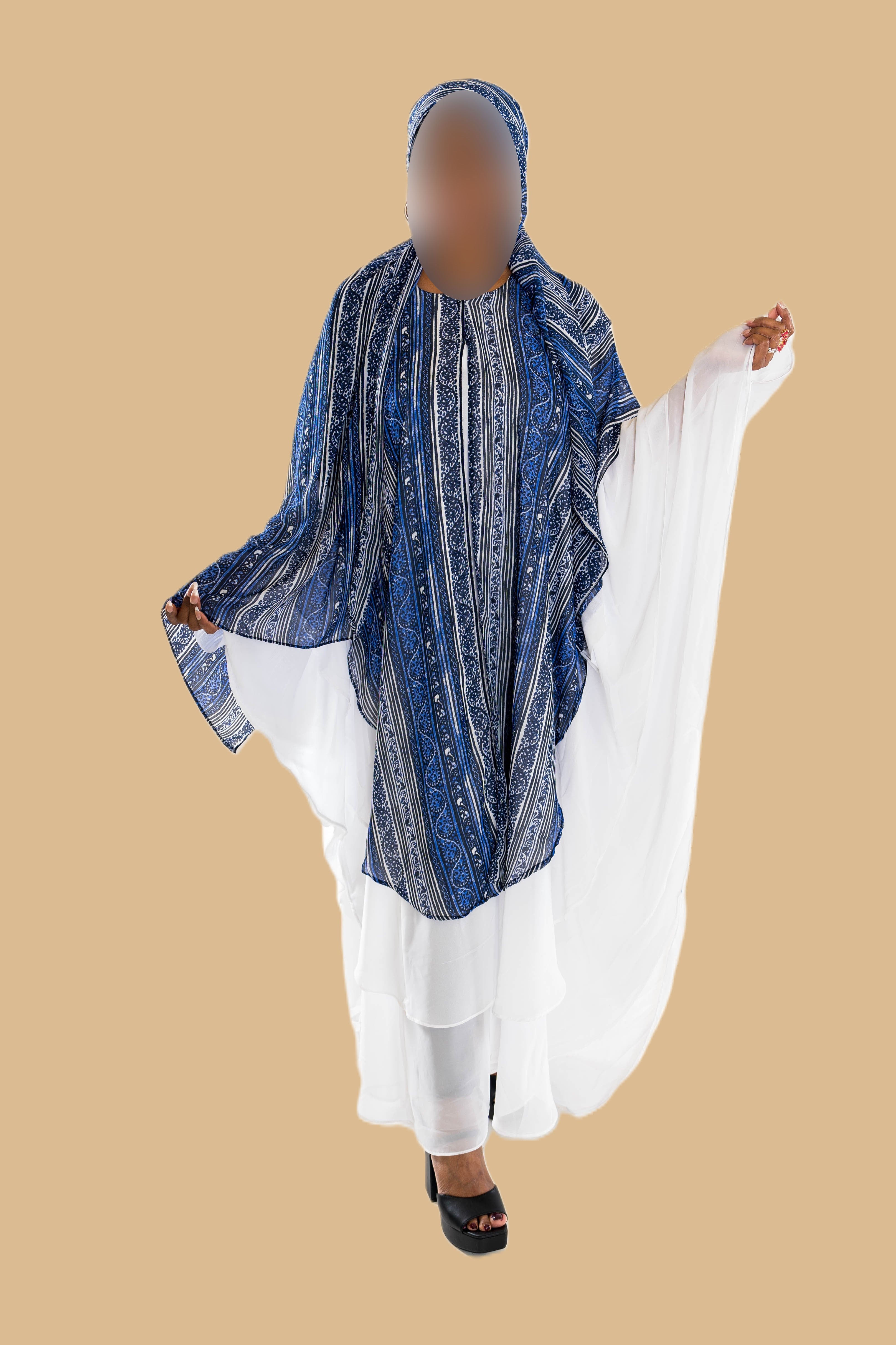 Printed chiffon abaya