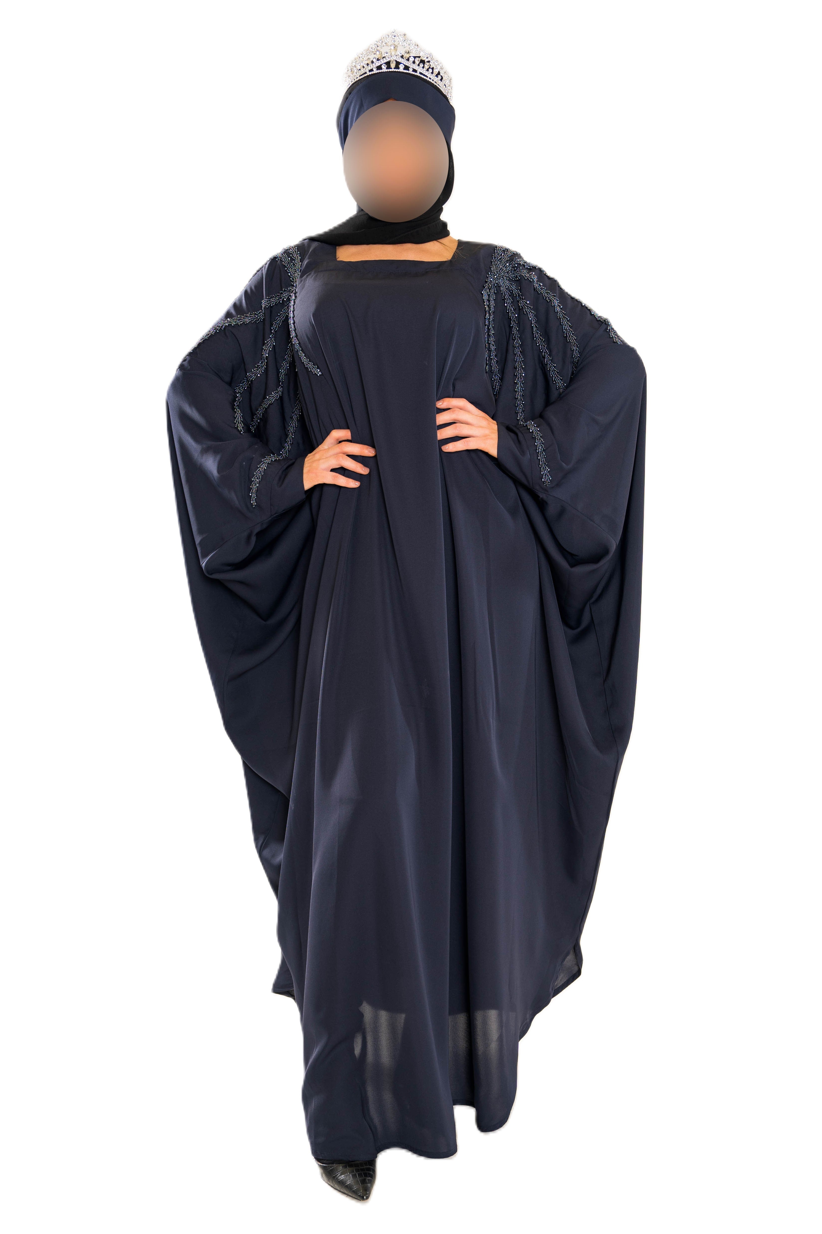 Blue cutdana Abaya