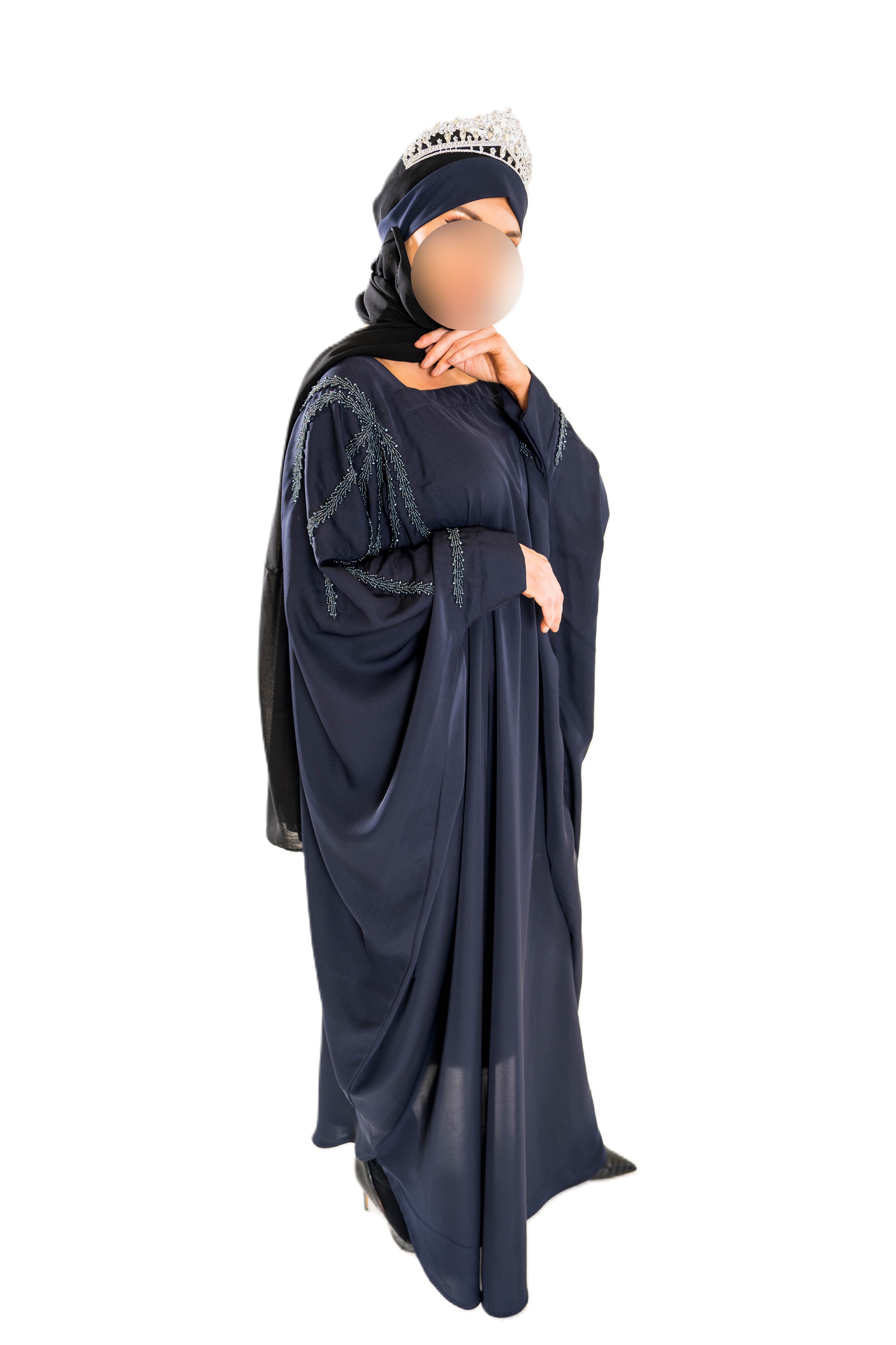 Blue cutdana Abaya