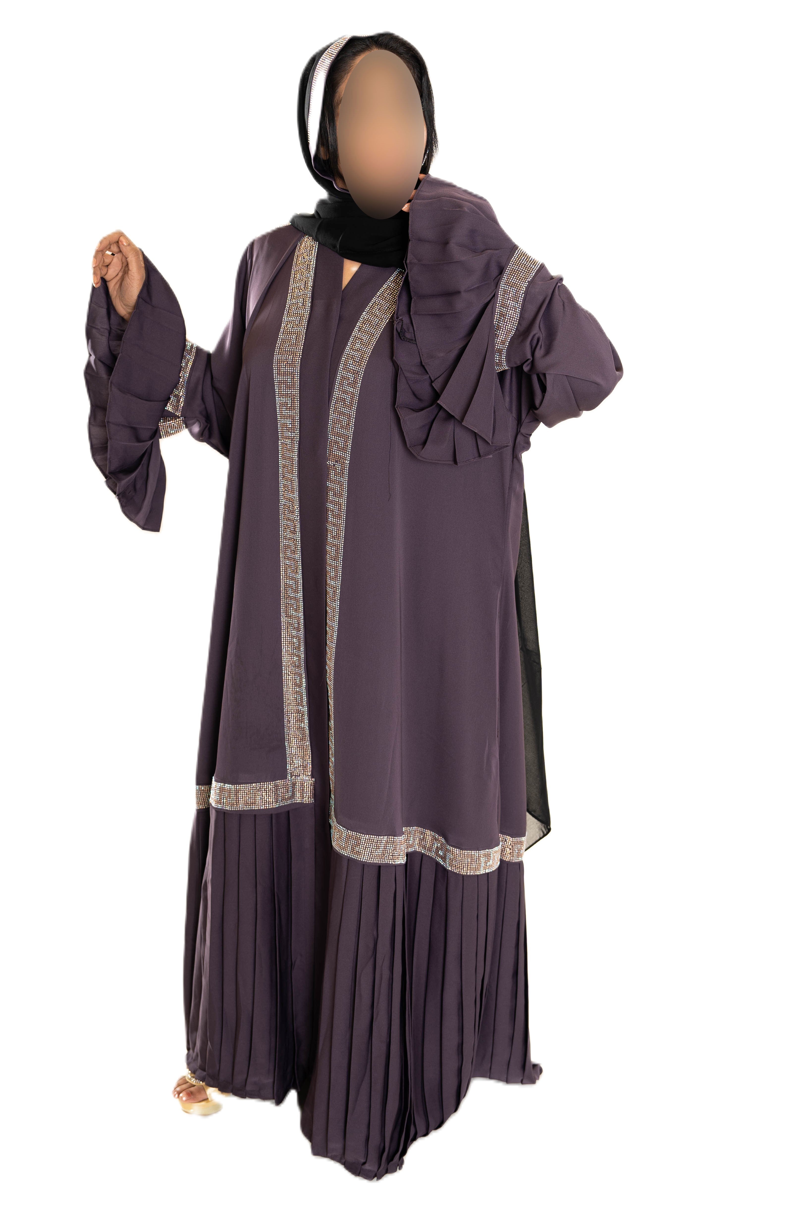 Double layered frill sleeve abaya