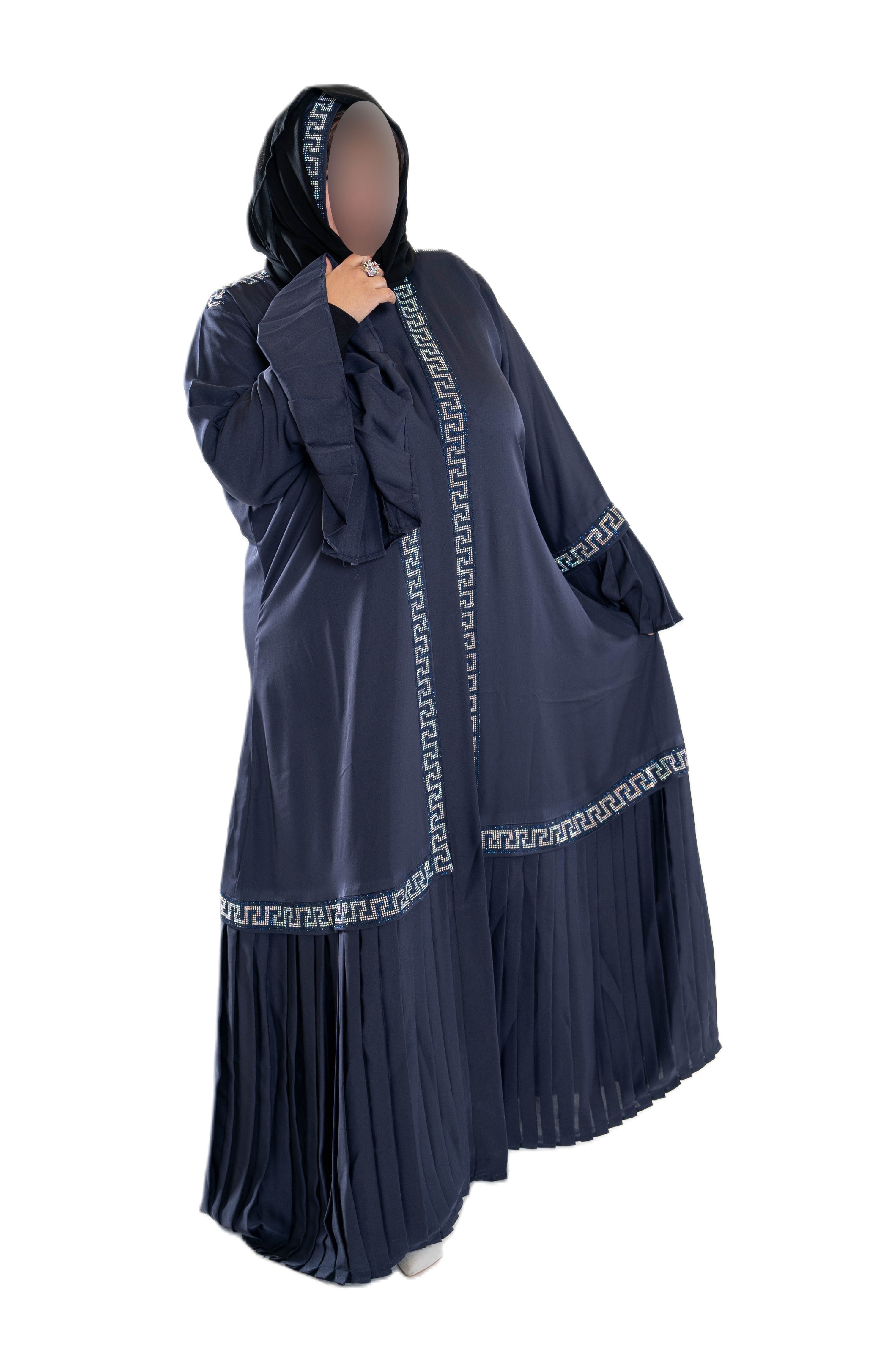 Double layered frill sleeve abaya