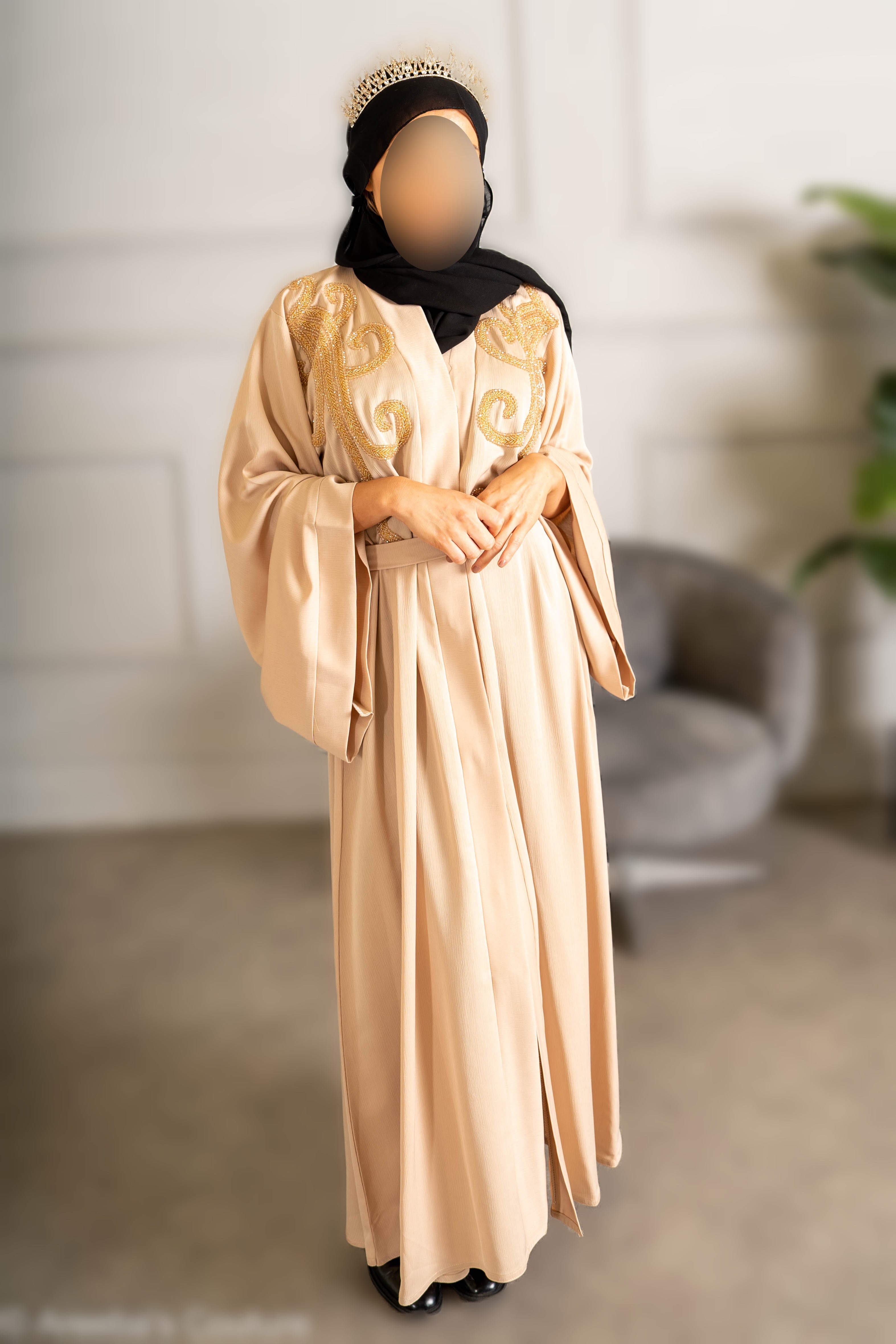 Pearl embroidered Abaya