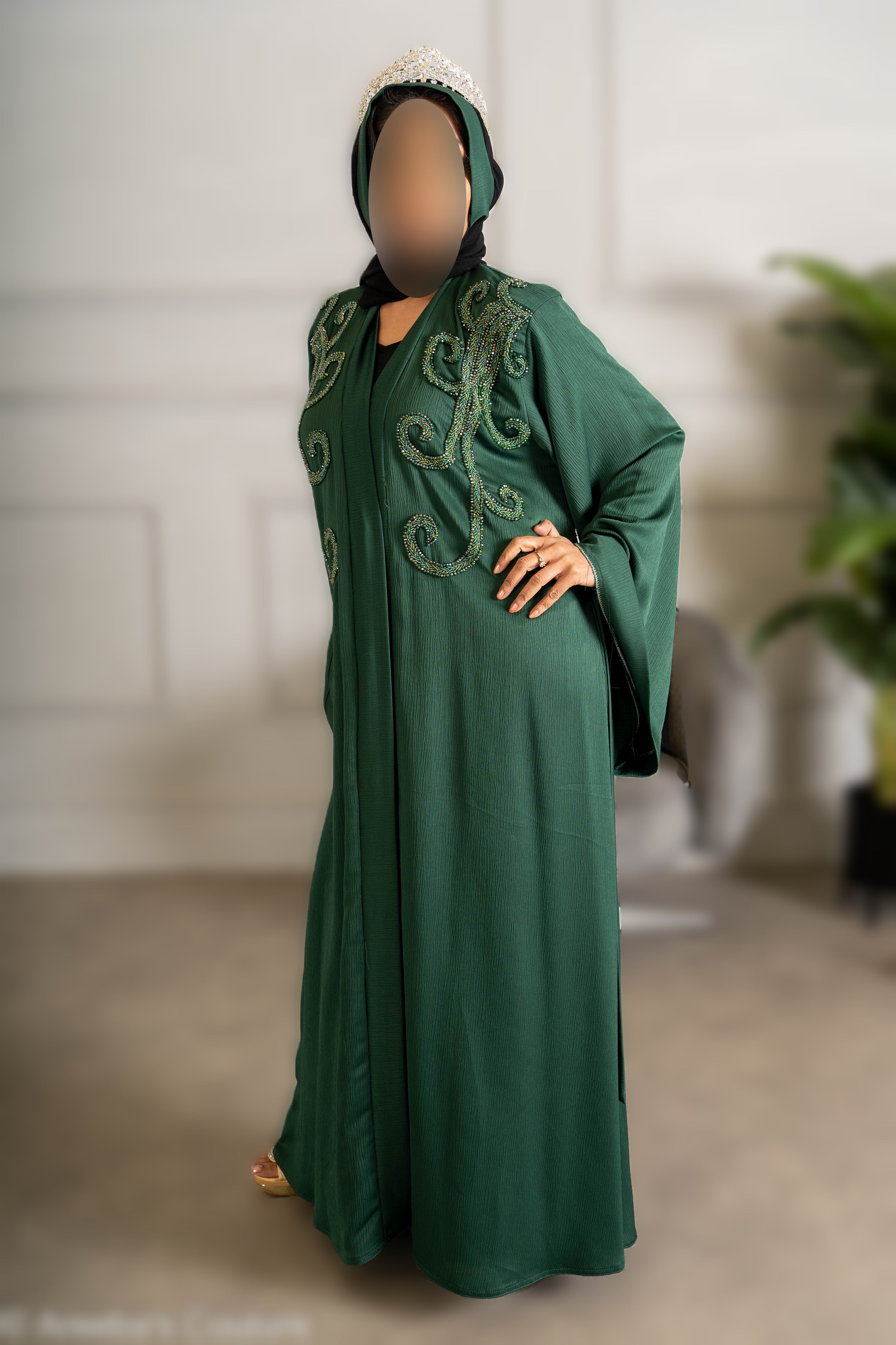 Pearl embroidered Abaya