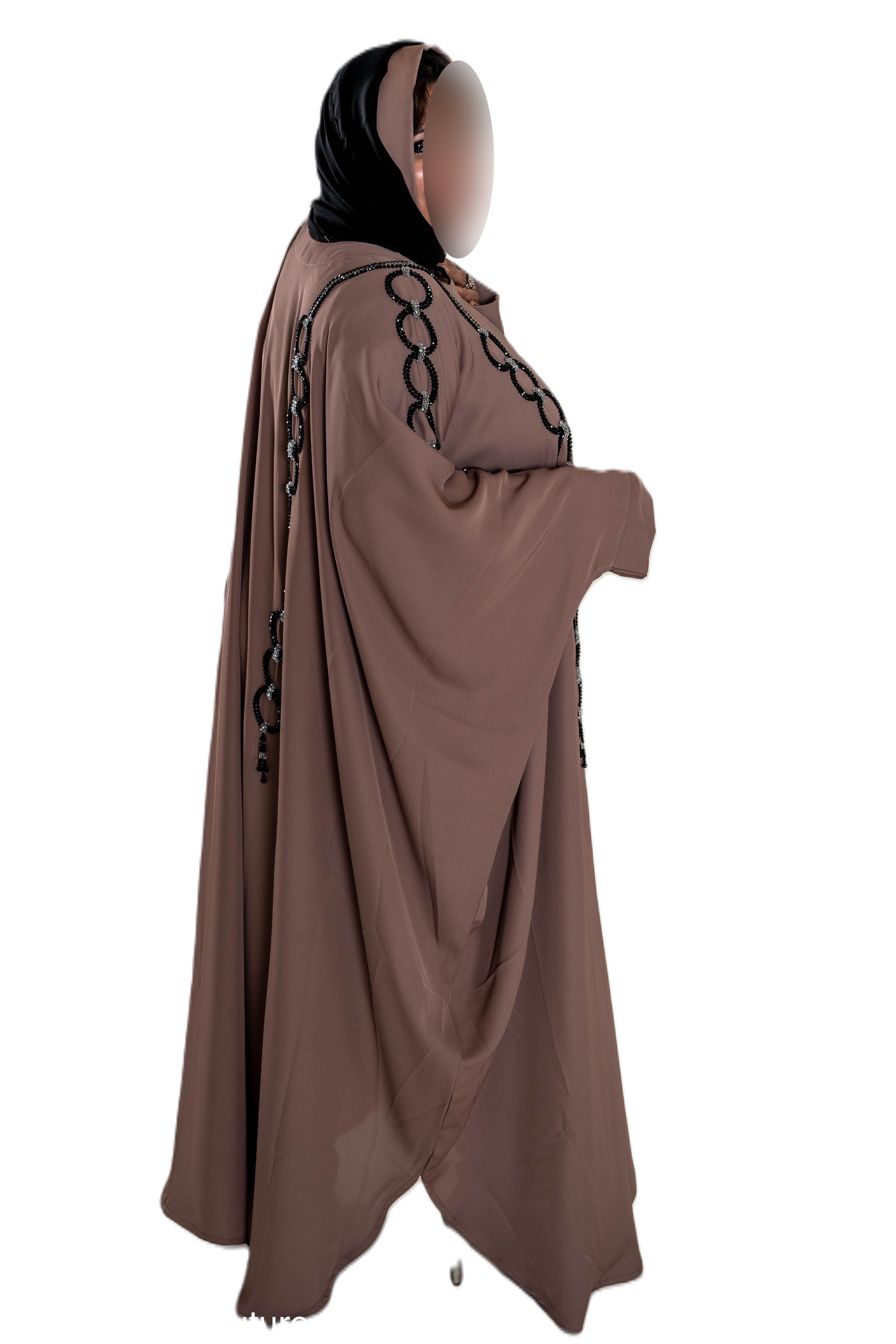 Pearls embroidered colour abaya