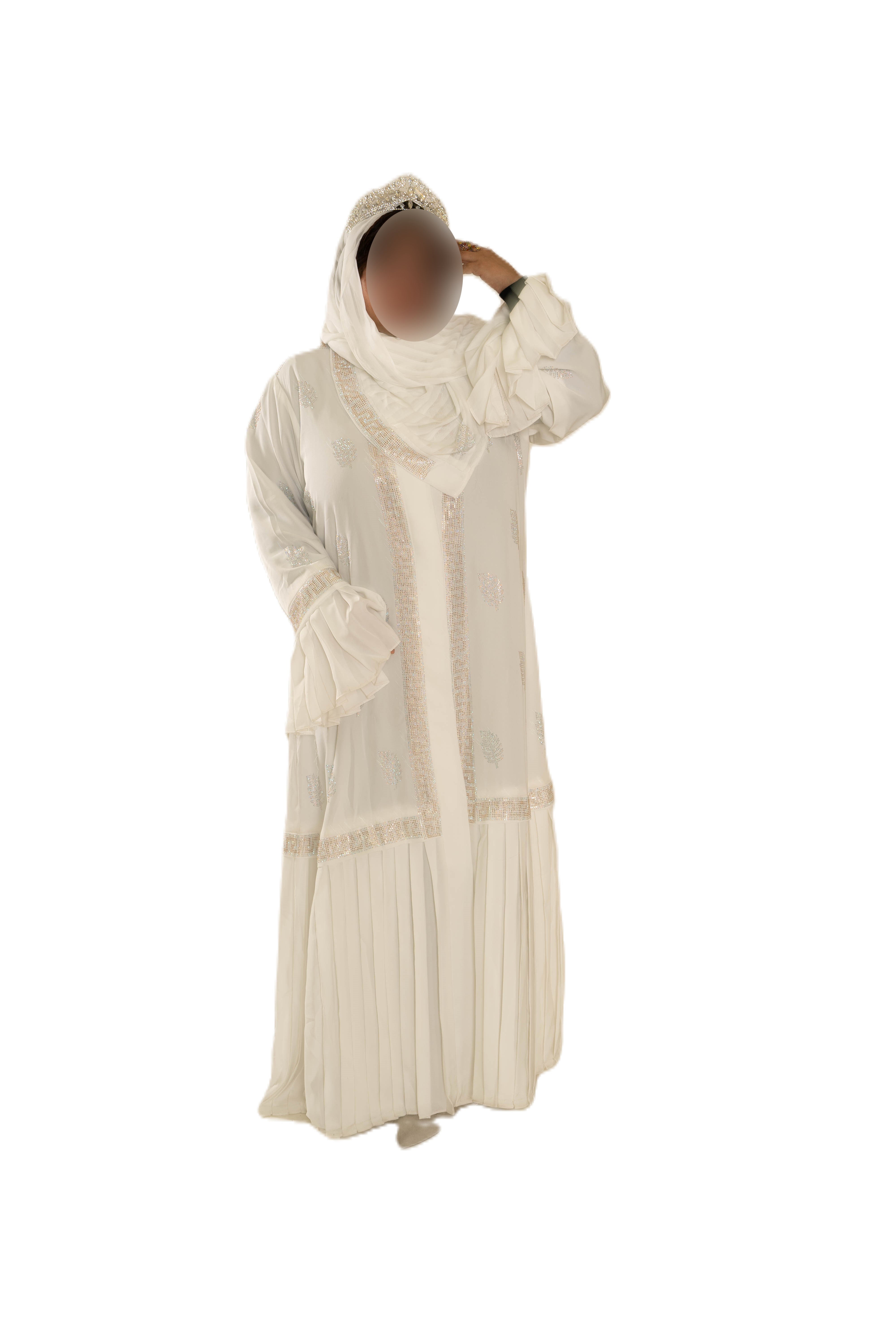 White DMC abaya maxi style