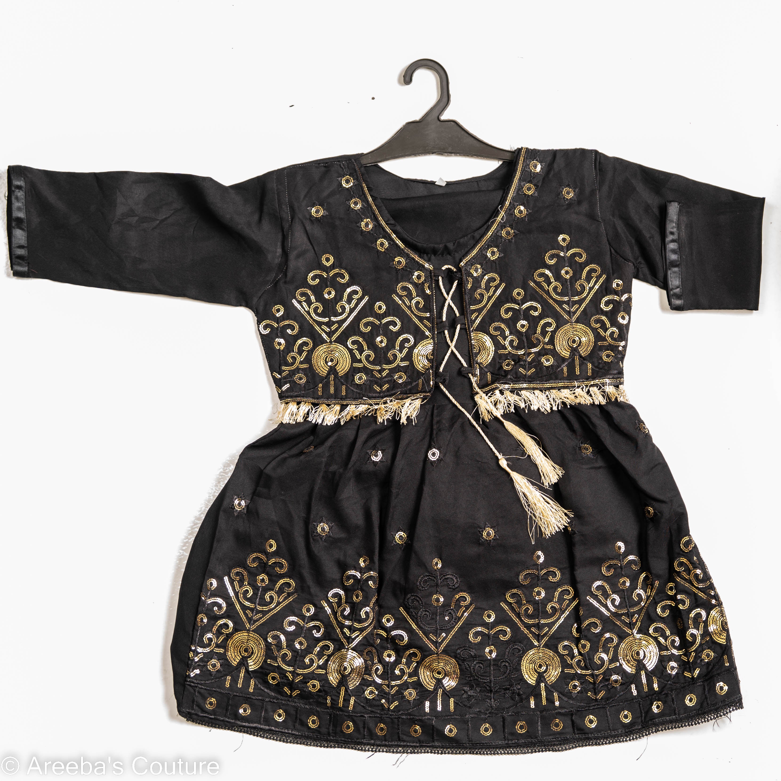 Black cotton frock set