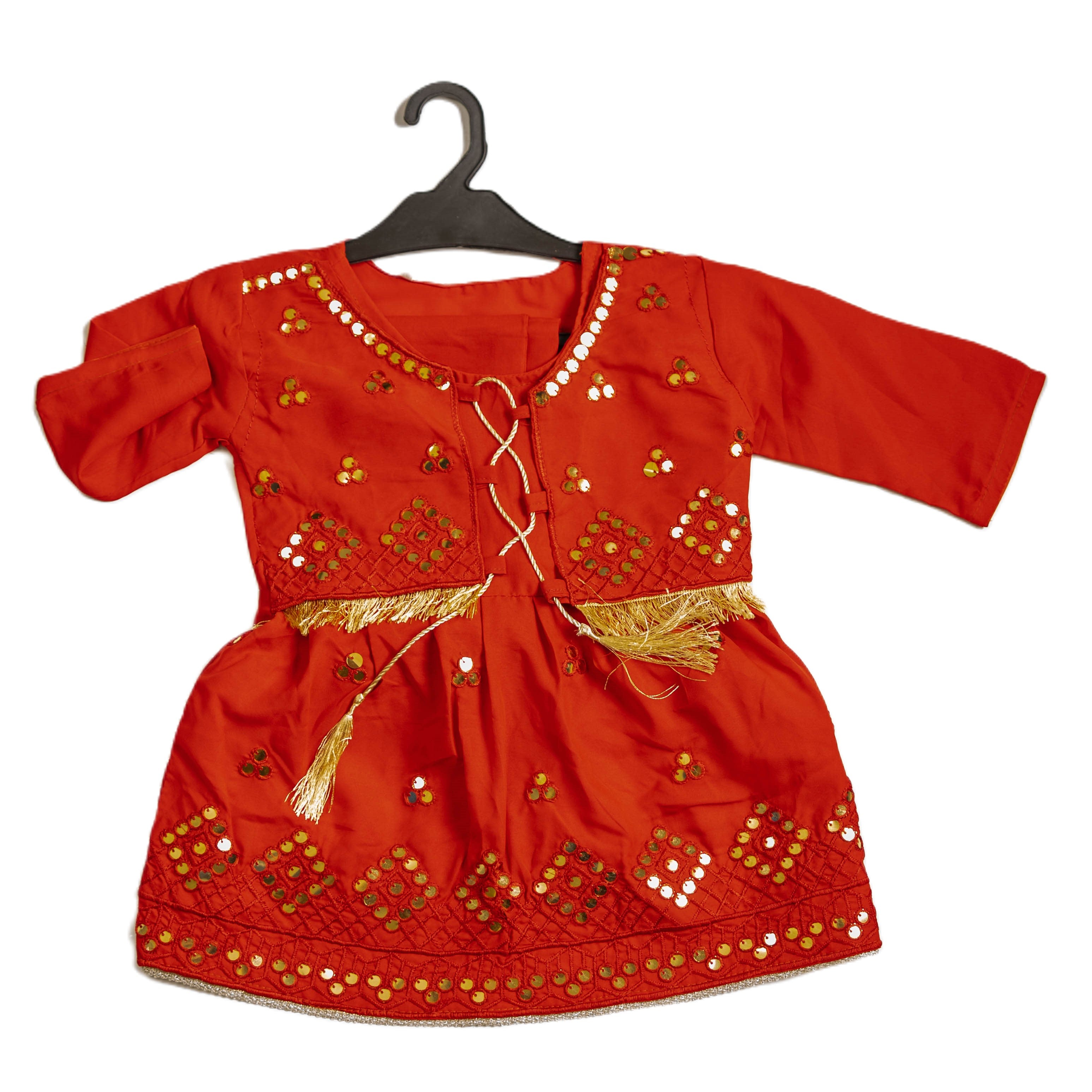 Red cotton frock set